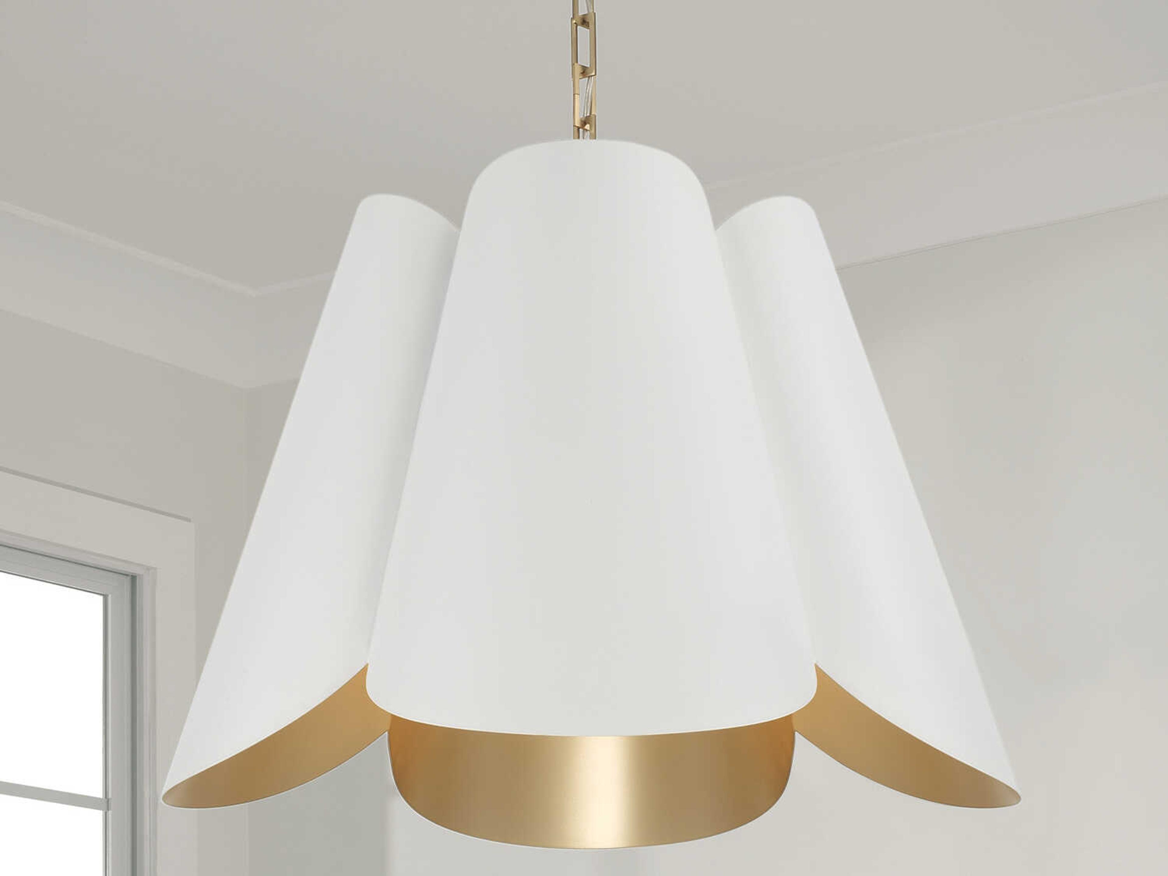Capital Lighting Maeve 4-Light Matte Brass White Pendant