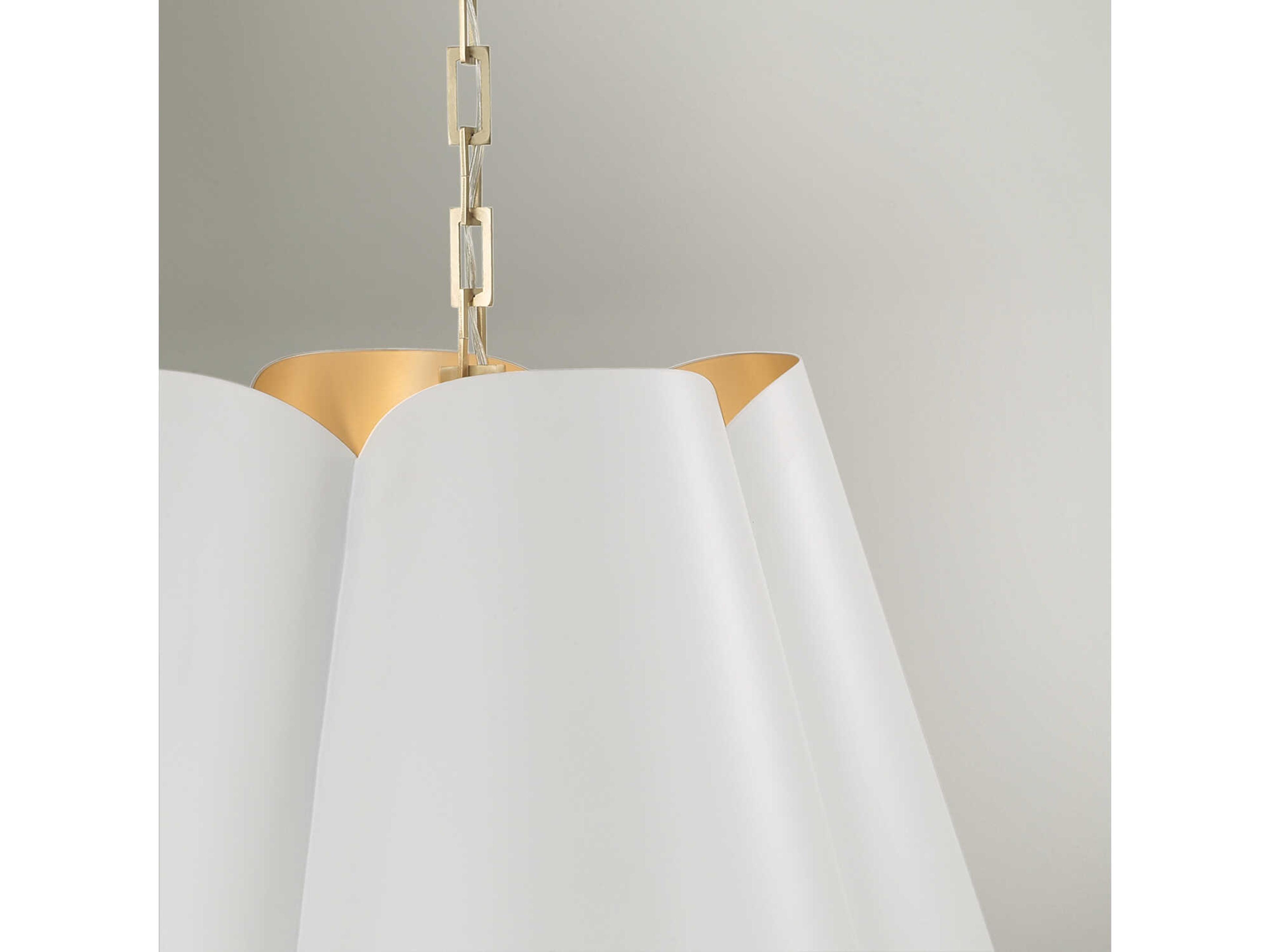 Capital Lighting Maeve 4-Light Matte Brass White Pendant