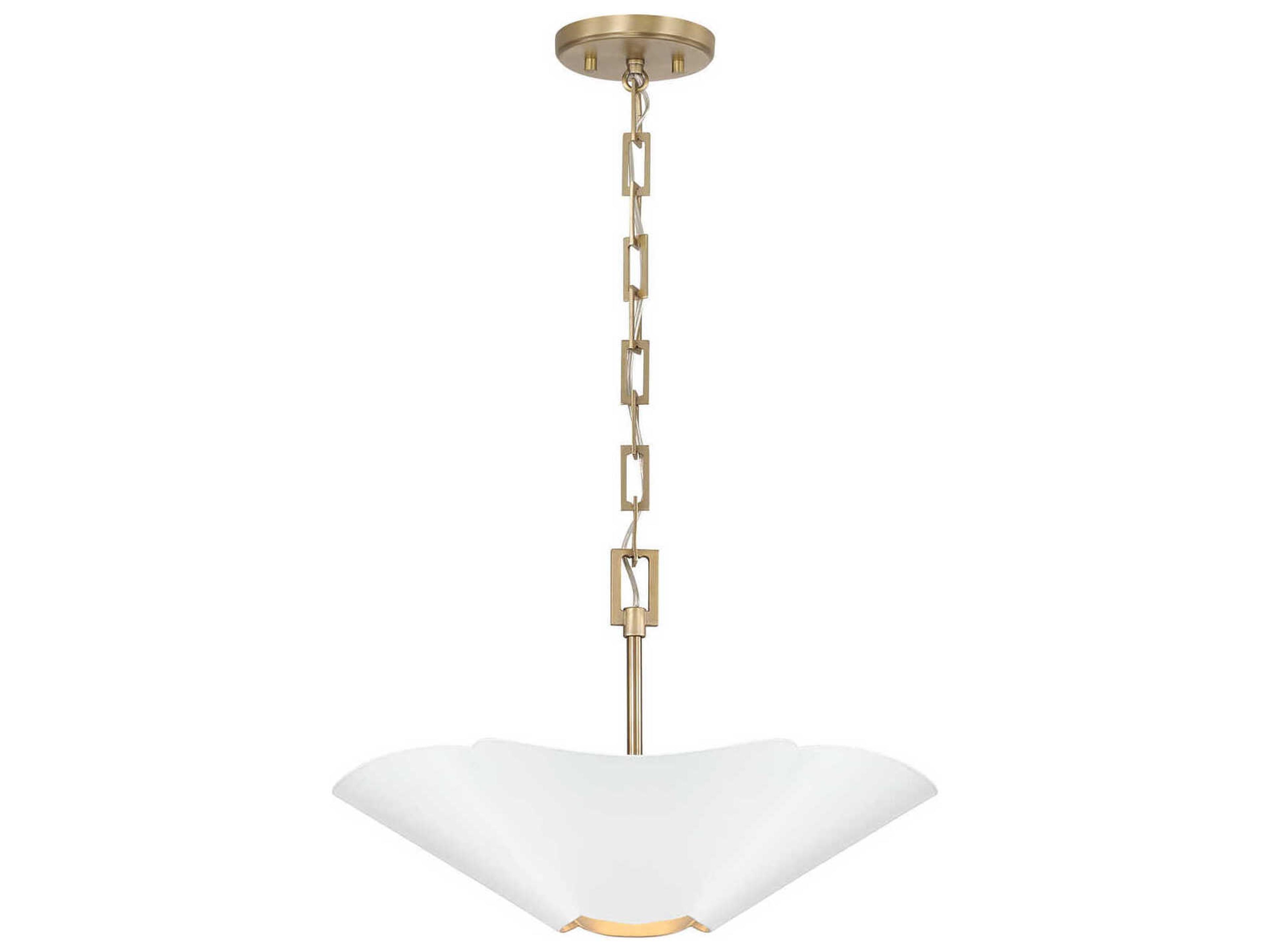 Maeve 4-Light Matte Brass White Pendant