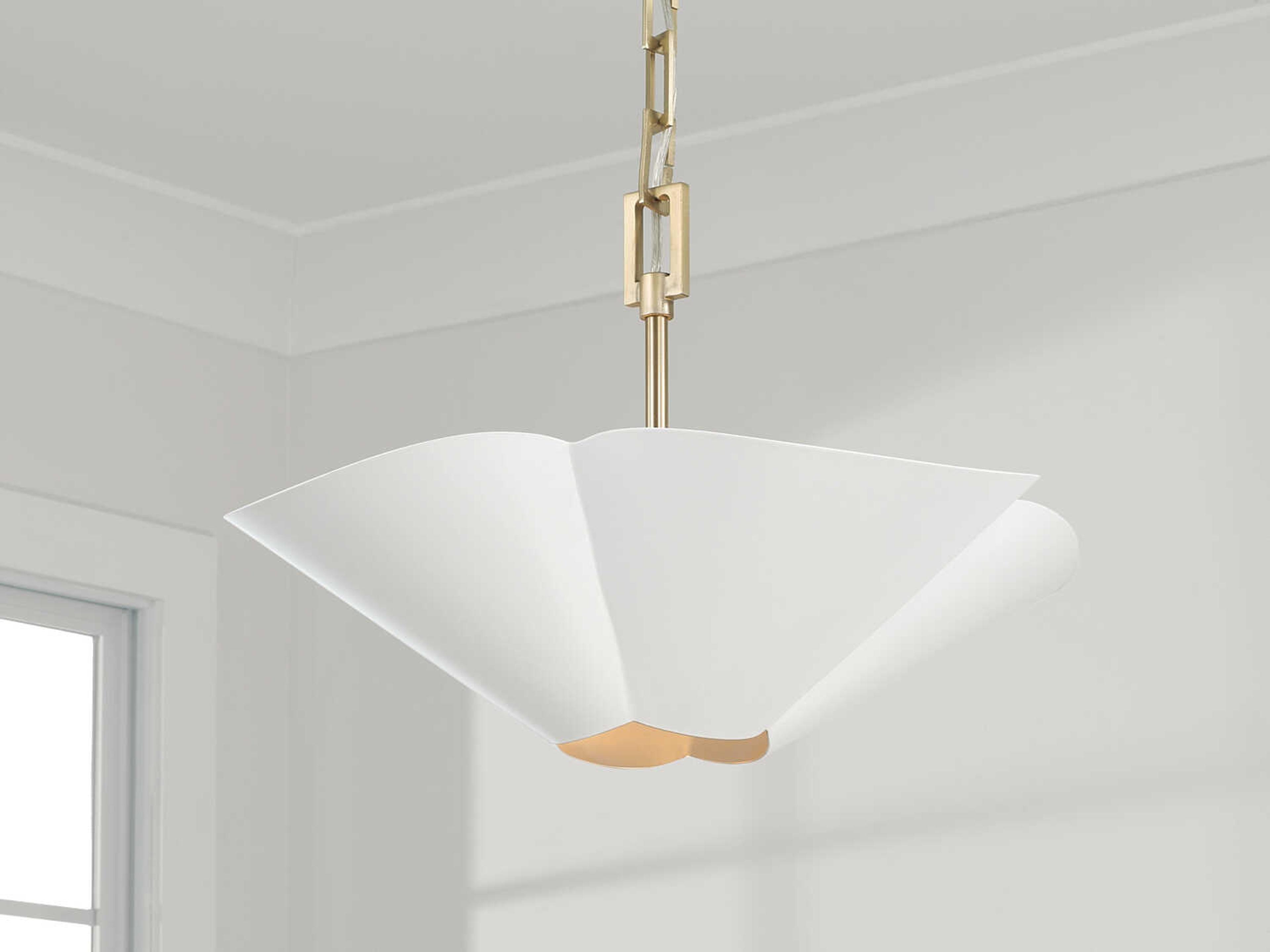 Capital Lighting Maeve 4-Light Matte Brass White Pendant