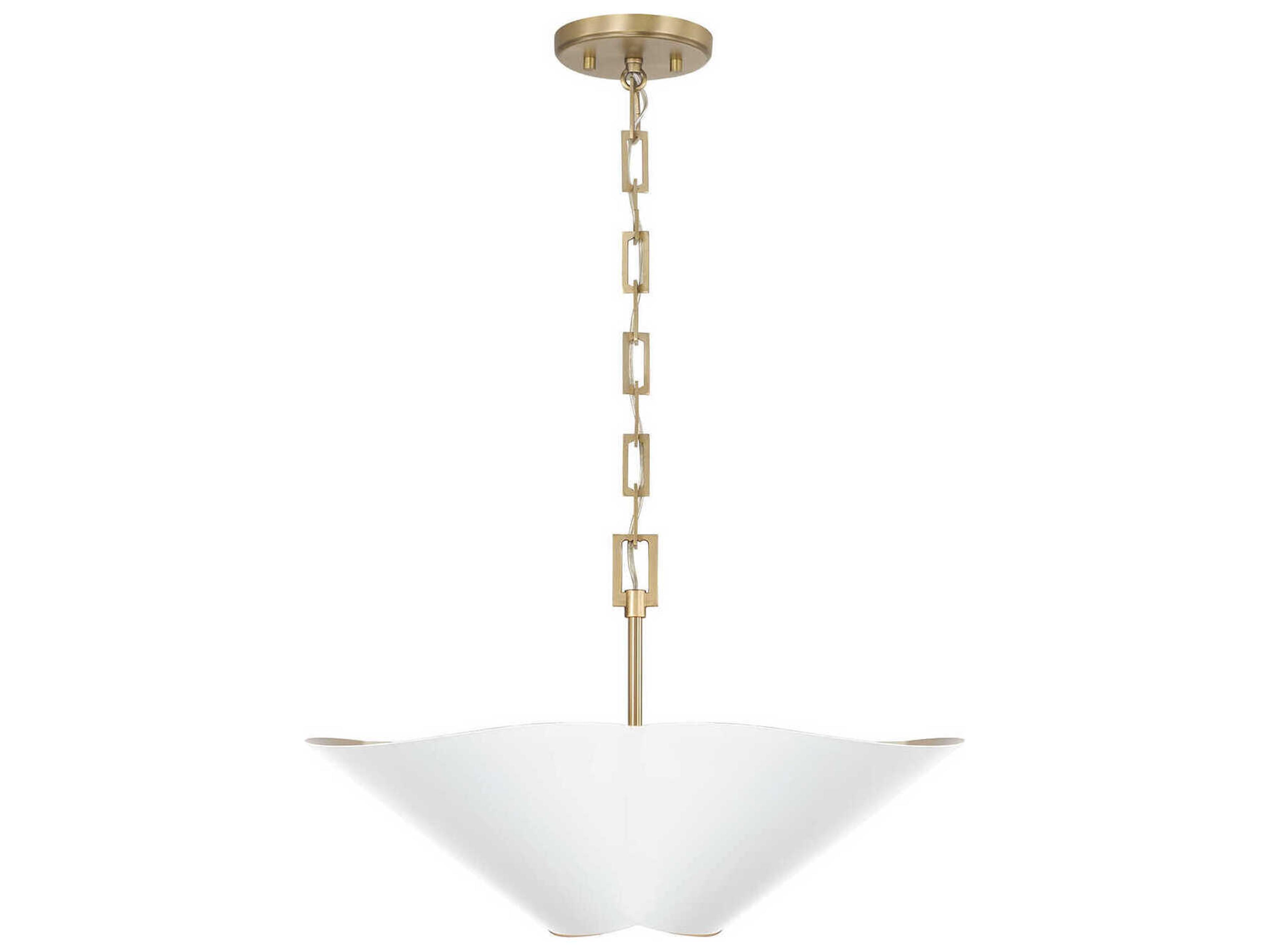 Maeve 4-Light Matte Brass White Pendant