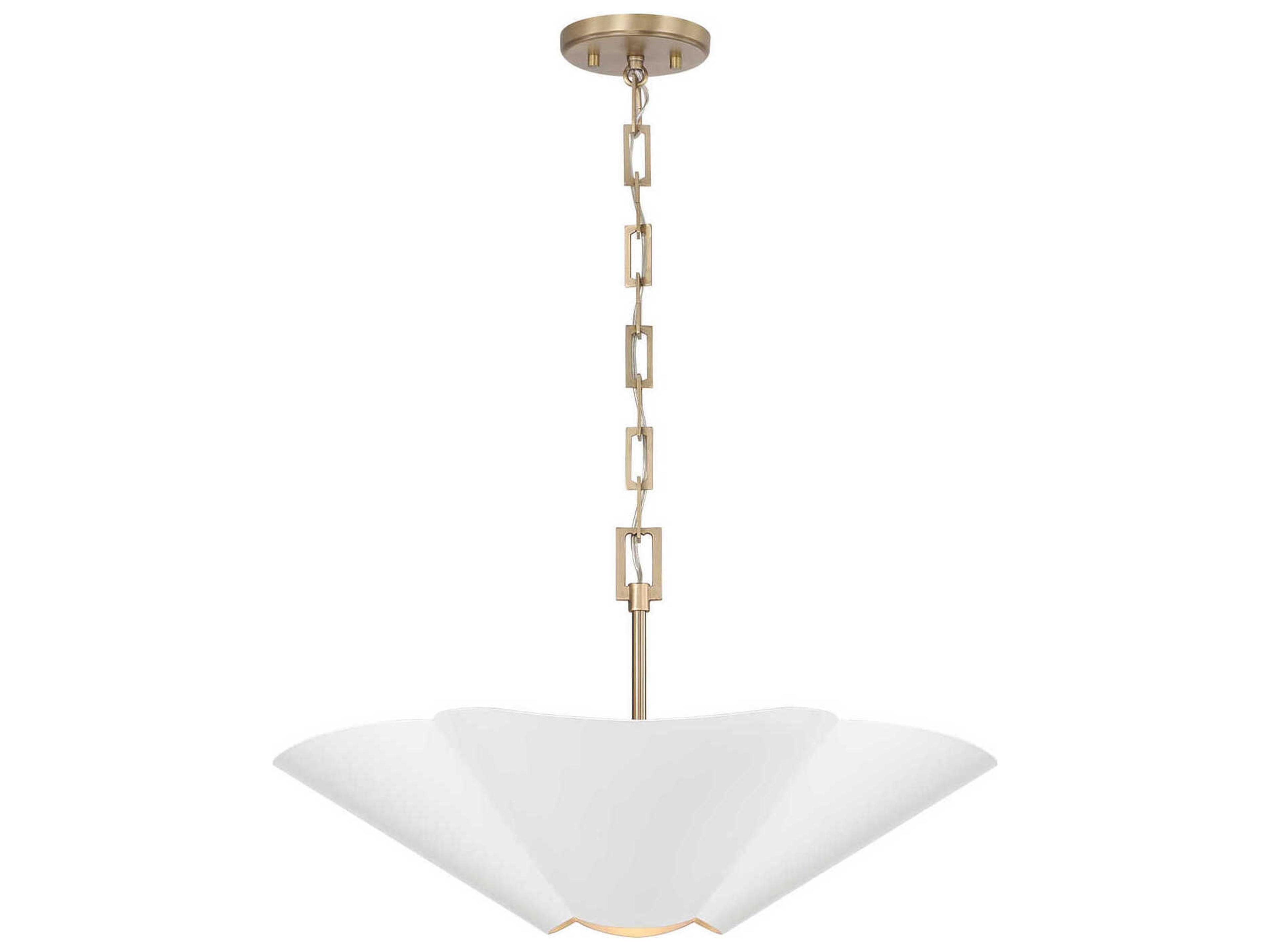 Capital Lighting Maeve 4-Light Matte Brass White Pendant