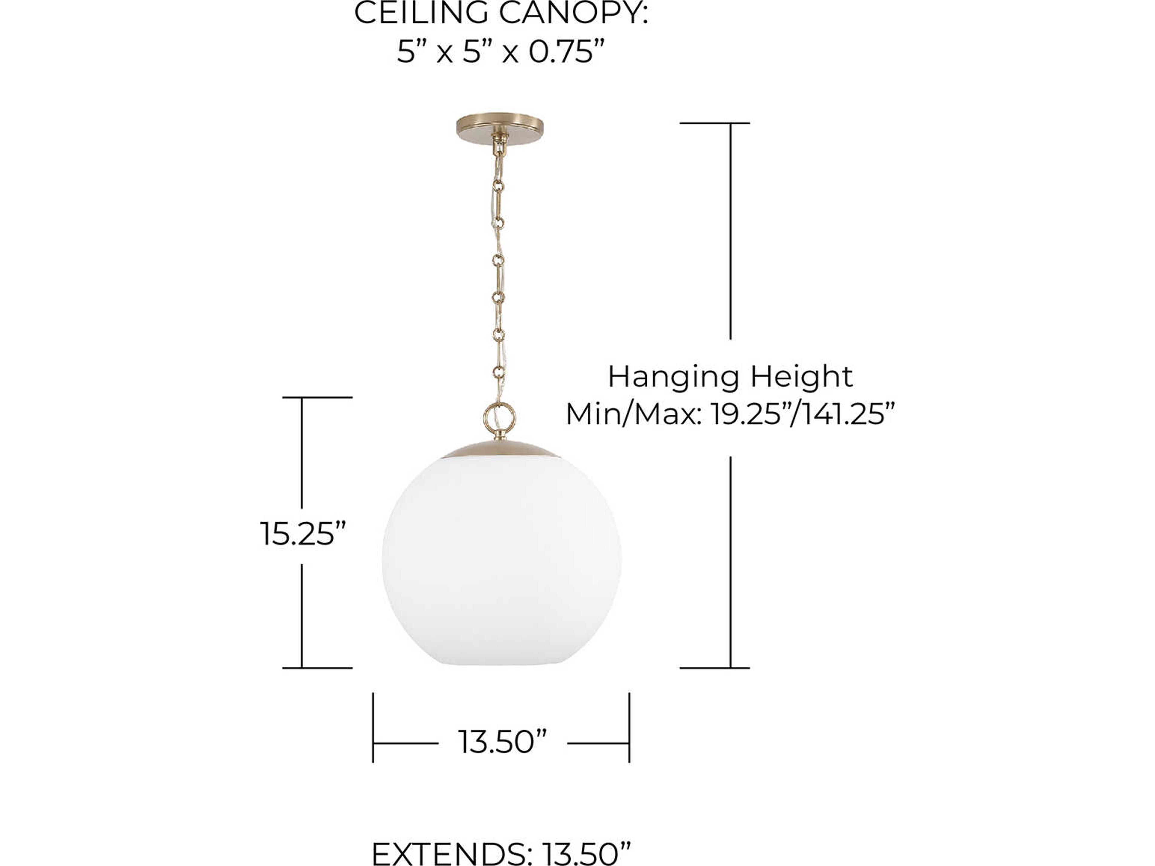 Capital Lighting Cleo 1-Light Matte Brass Globe Pendant