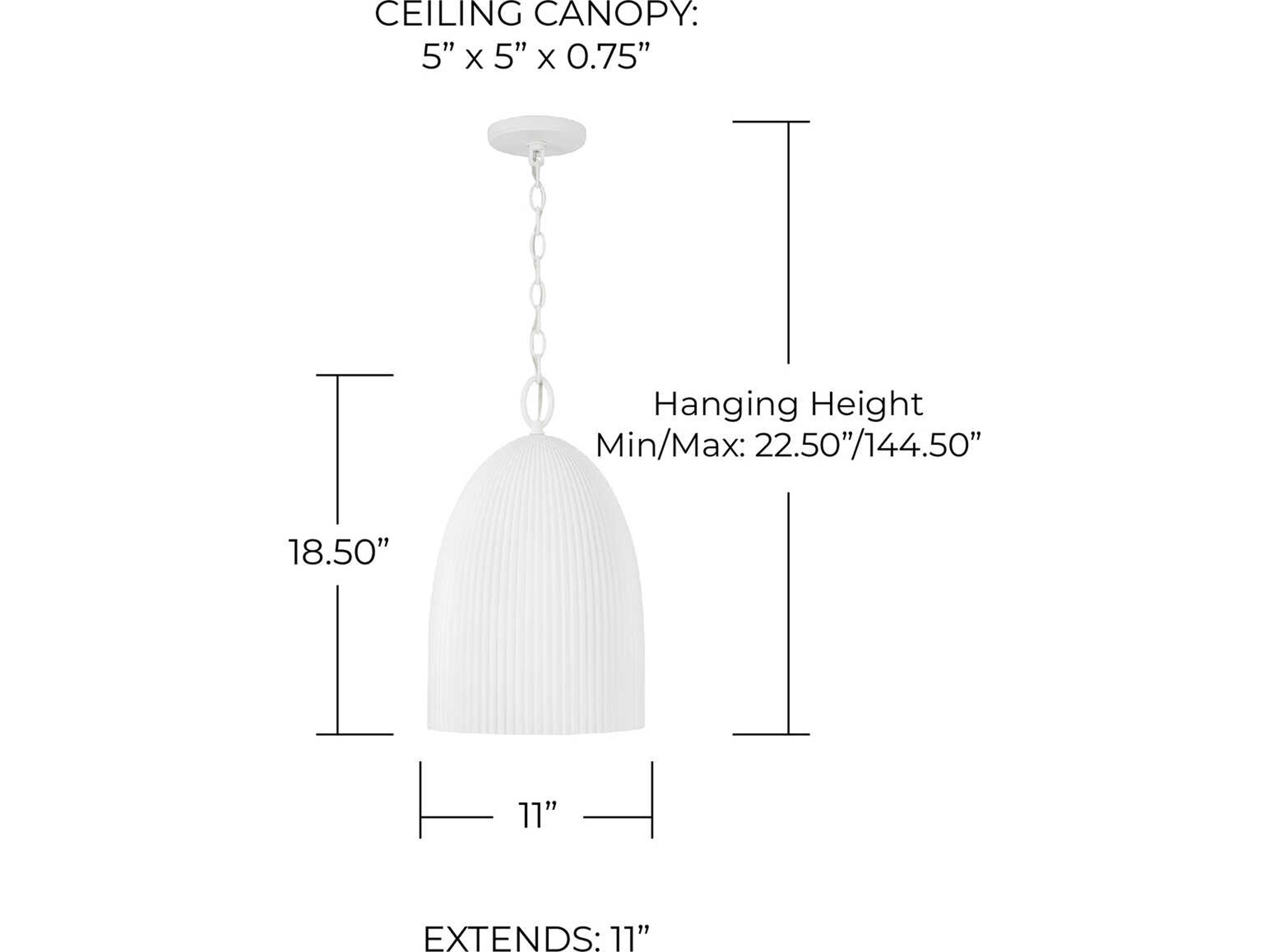 Capital Lighting Mallory 1-Light Ceramic White Dome Mini Pendant
