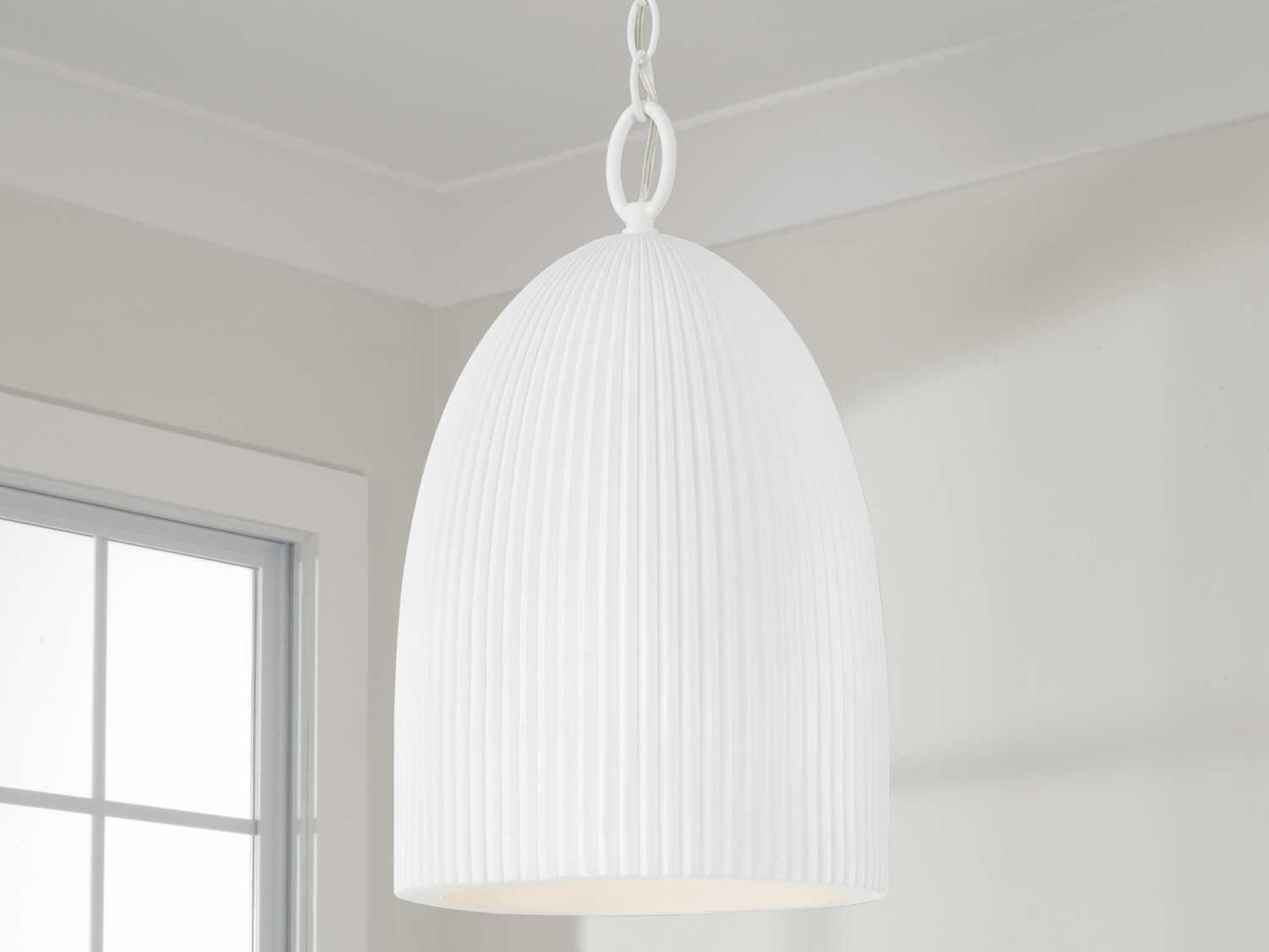Capital Lighting Mallory 1-Light Ceramic White Dome Mini Pendant