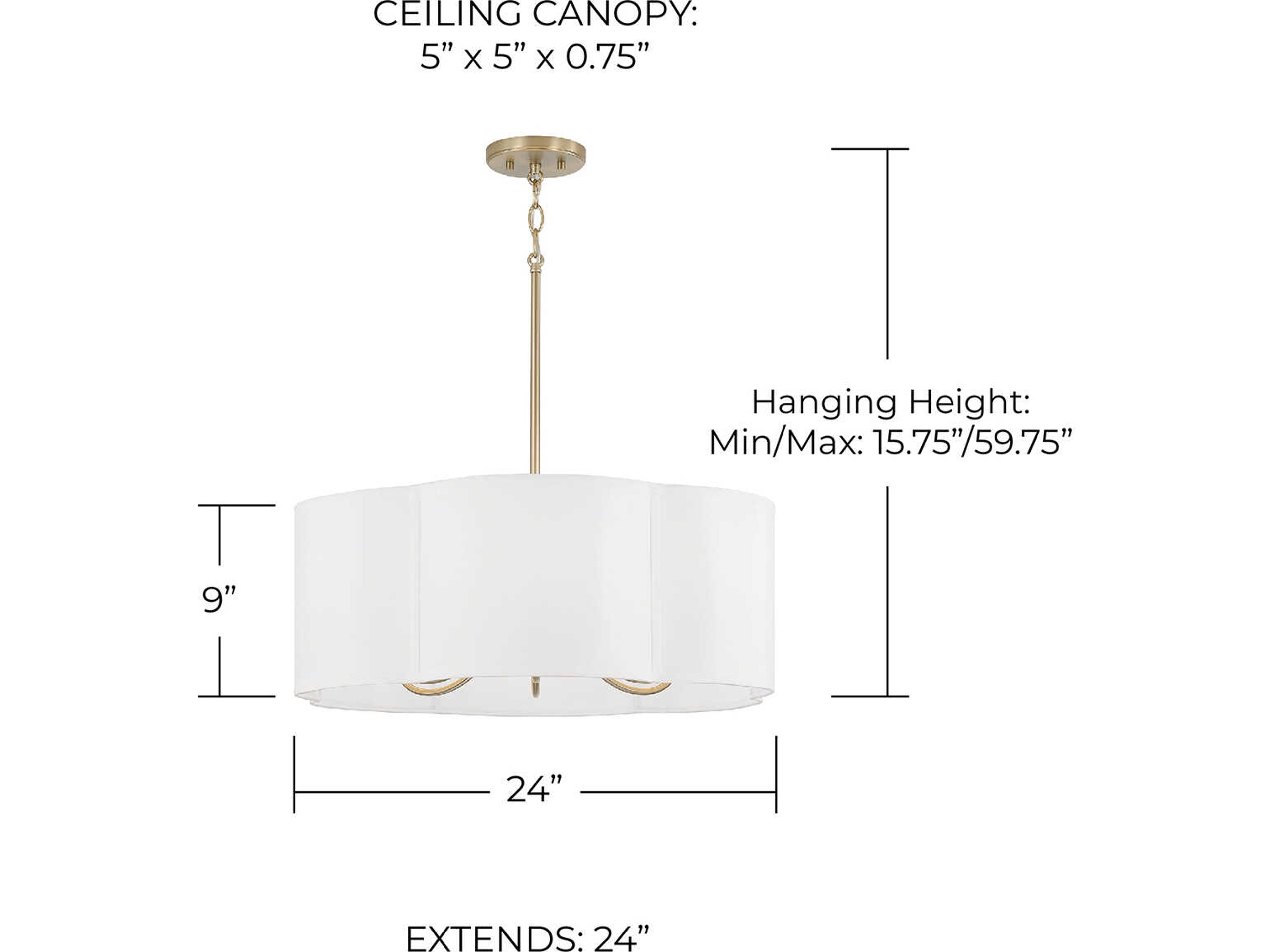 Capital Lighting Sabine 6-Light Matte Brass Pendant