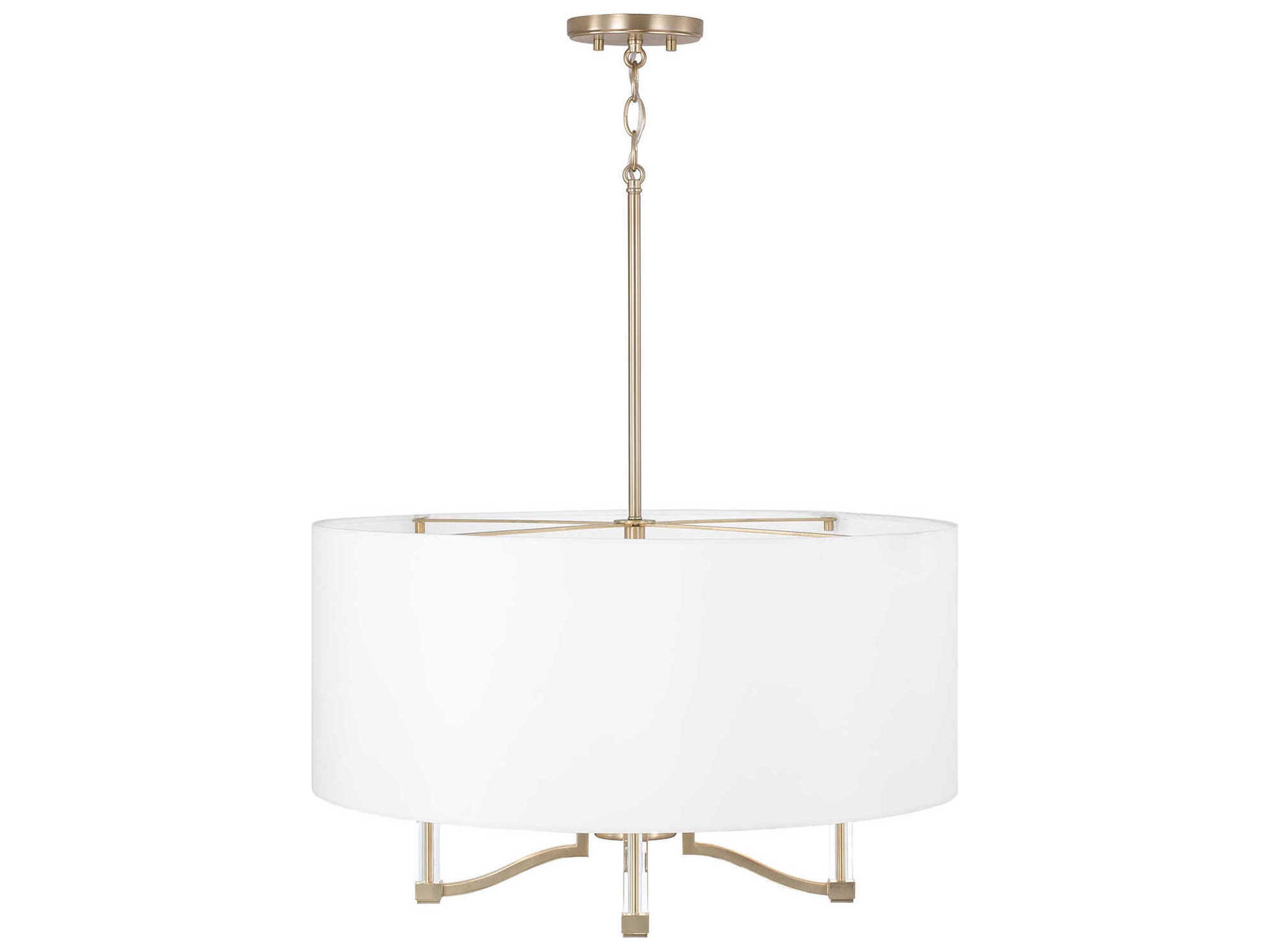 Ingrid 4-Light Matte Brass Drum Pendant