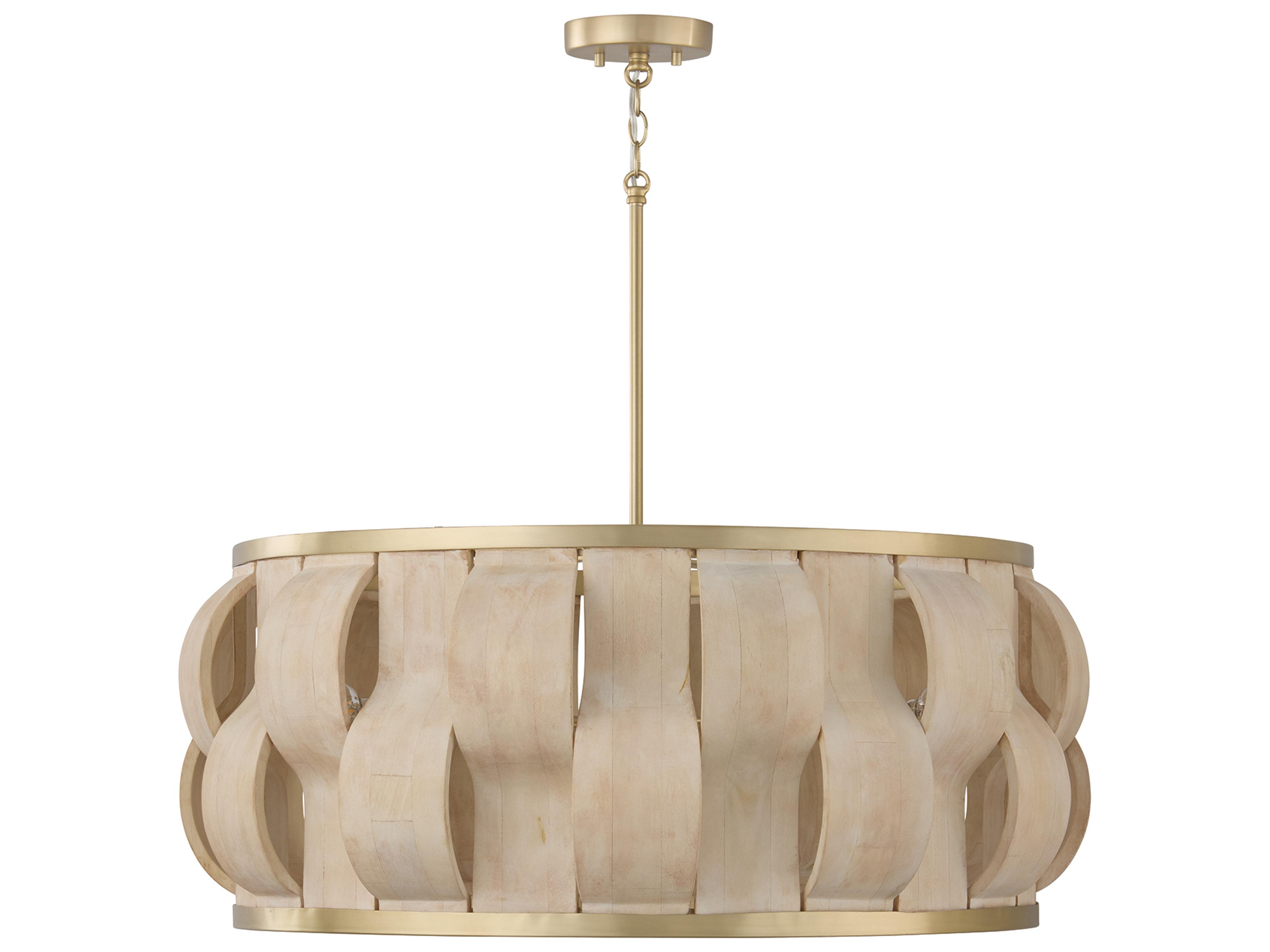 Willa 6-light Matte Brass Drum Geometric Pendant