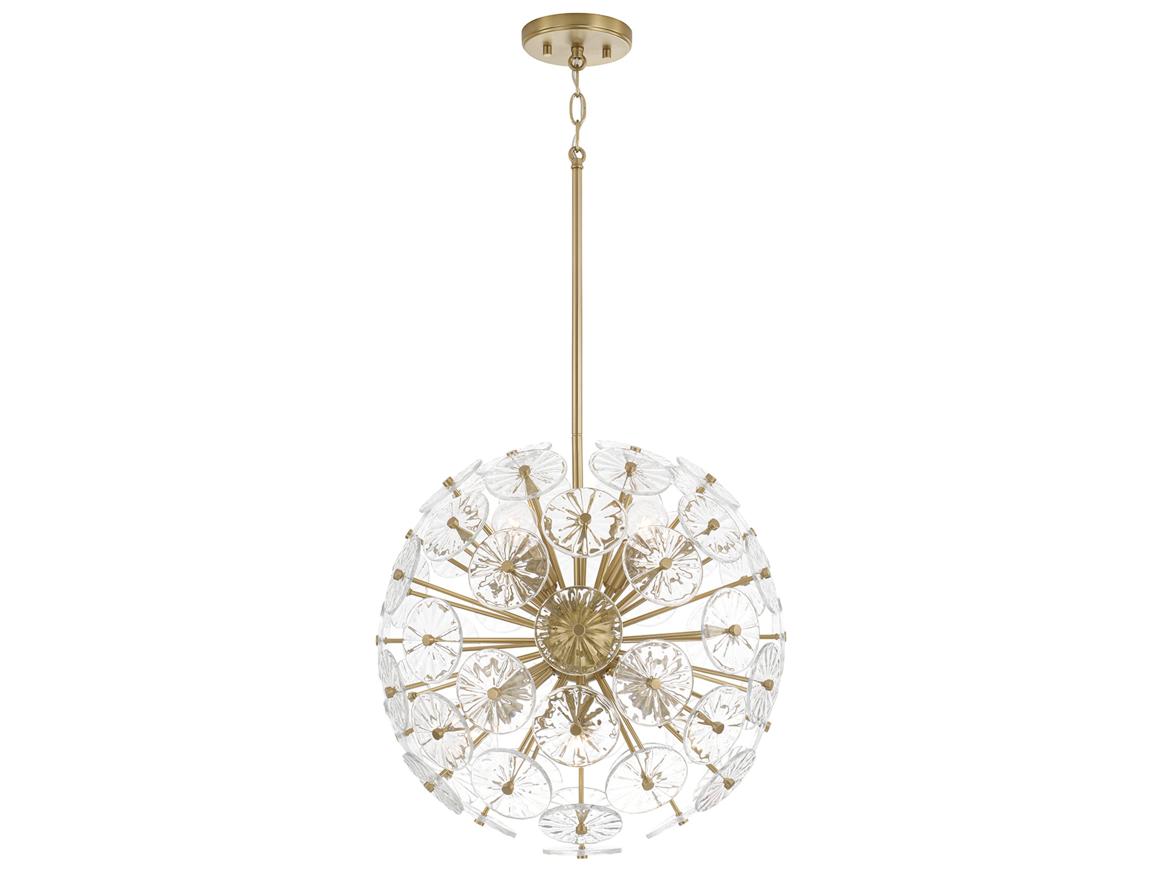 Emelie 8-light Matte Brass Geometric Sputnik Pendant