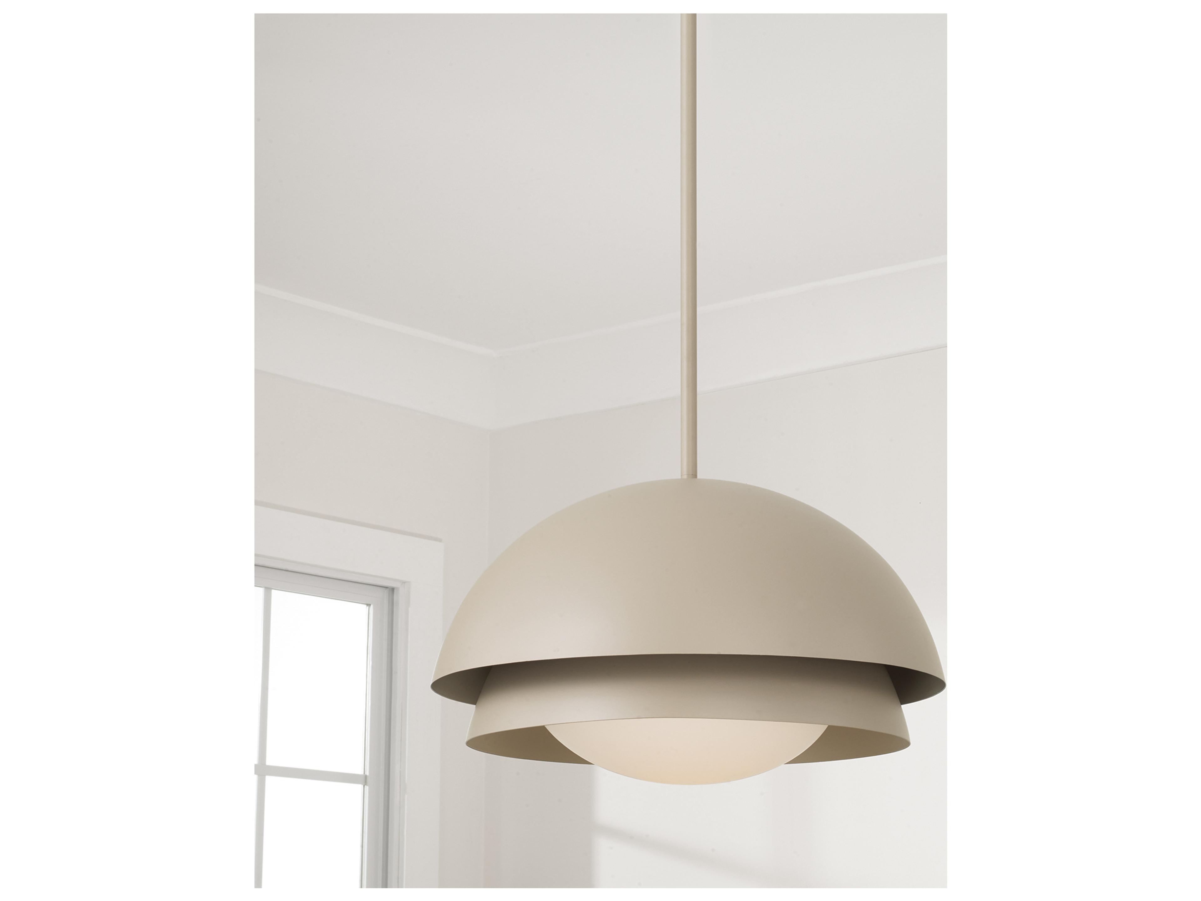Capital Lighting Jensen 1-light Taupe White Pendant