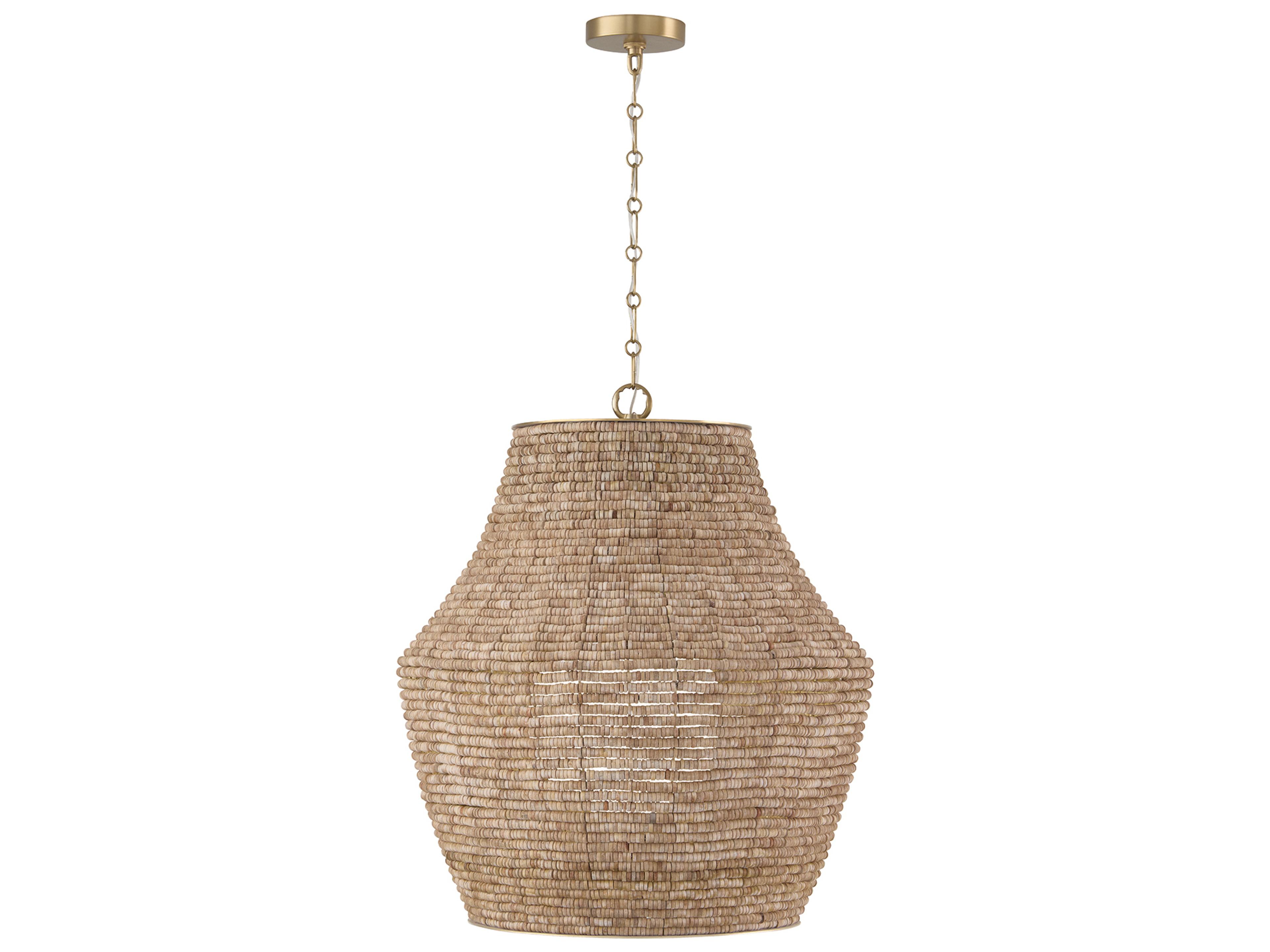 Morada 1-light Light Fawn And Matte Brass Pendant