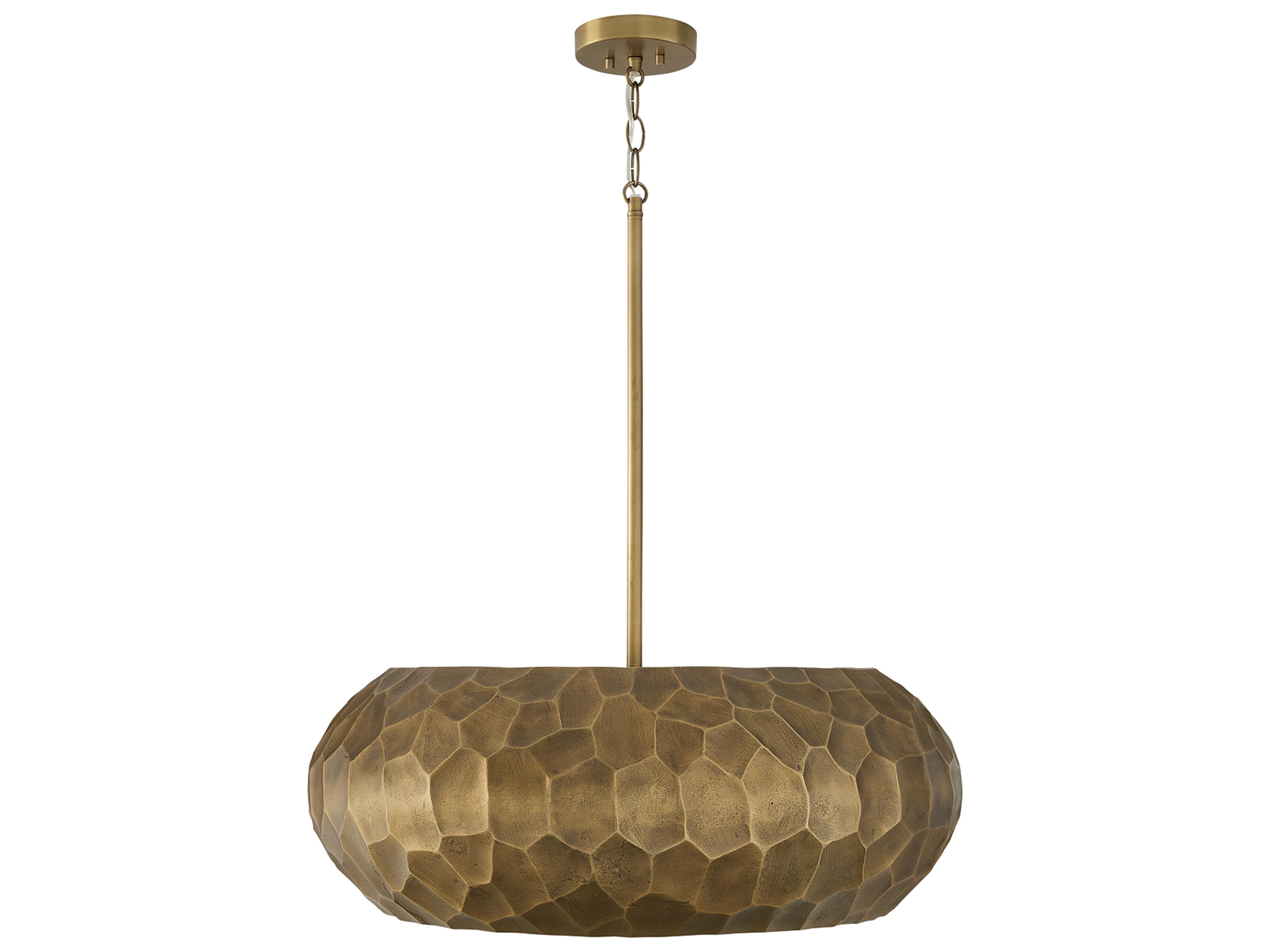 Dorian 4-light Burnished Patinaed Brass Round Pendant
