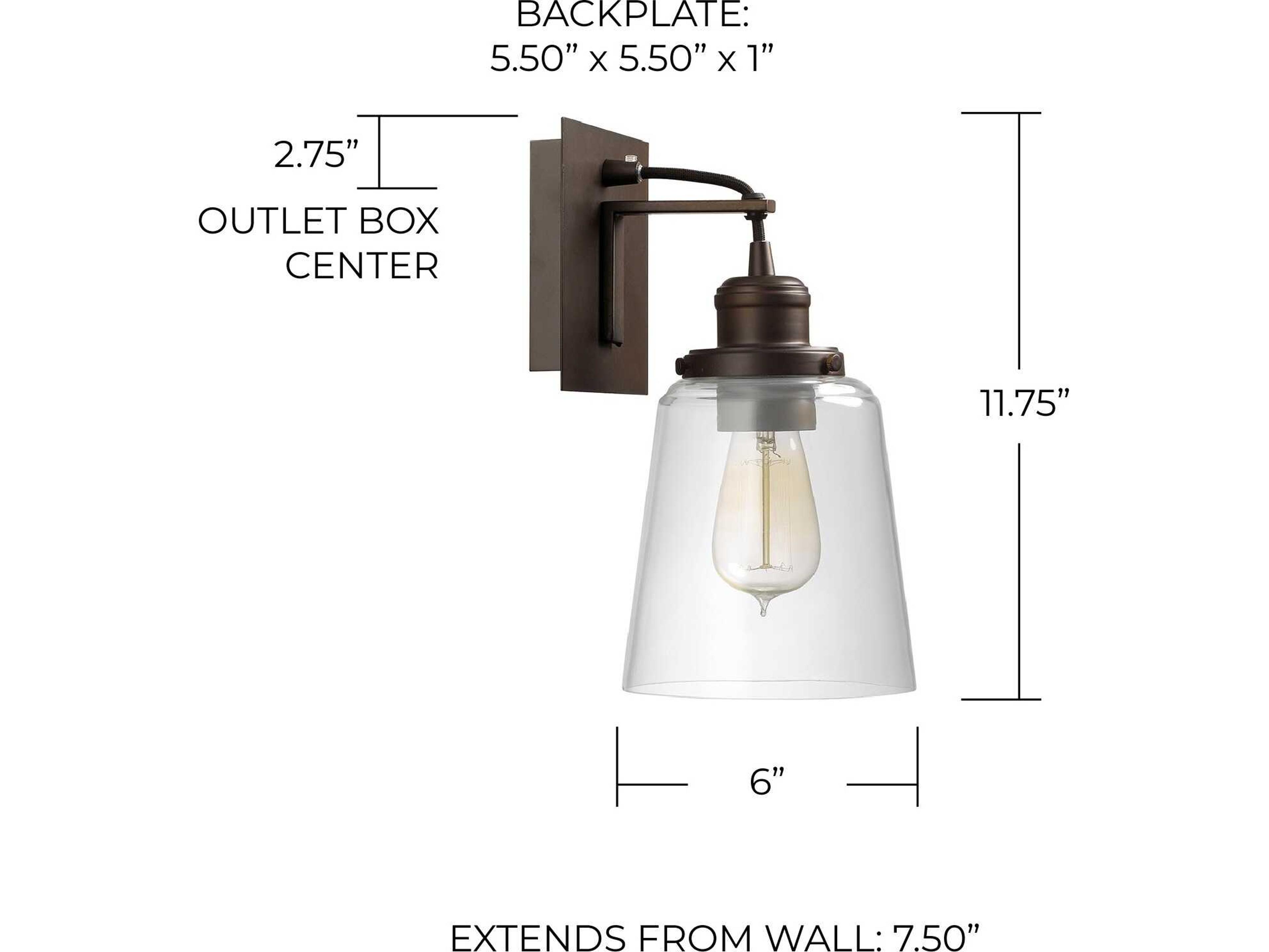 Capital Lighting 1-Light Burnished Bronze Glass Wall Sconce