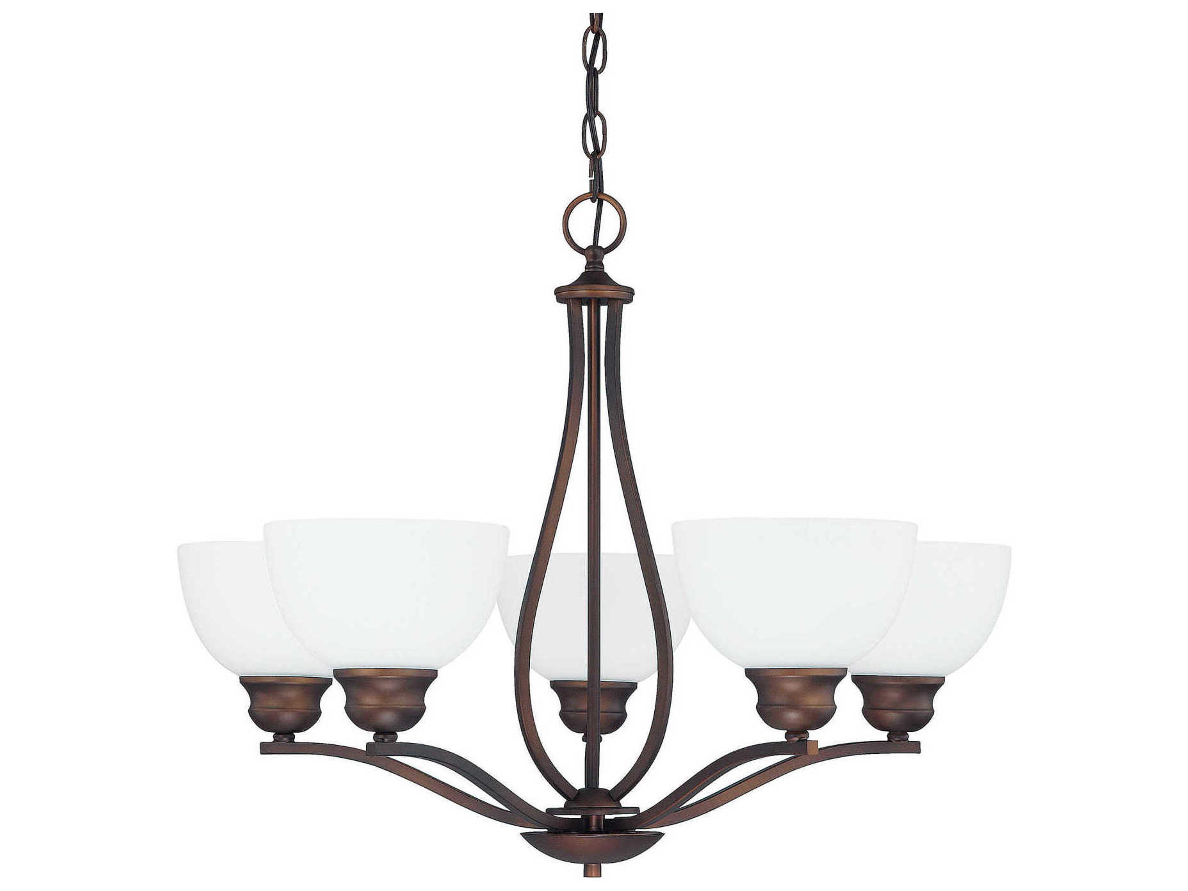 Stanton 5-Light Burnished Bronze Glass Bell Chandelier