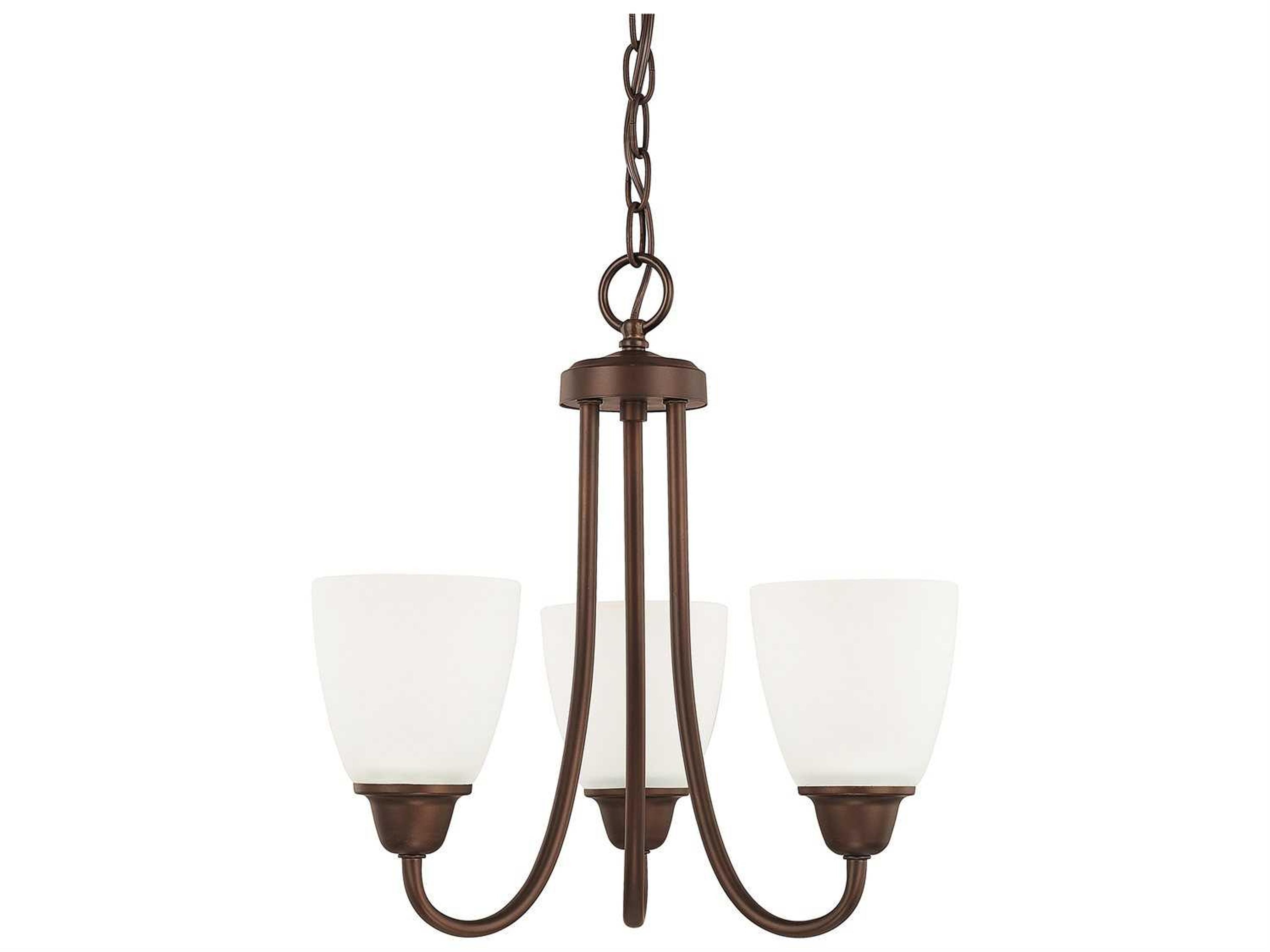 Trenton 3-Light Bronze Glass Bell Chandelier