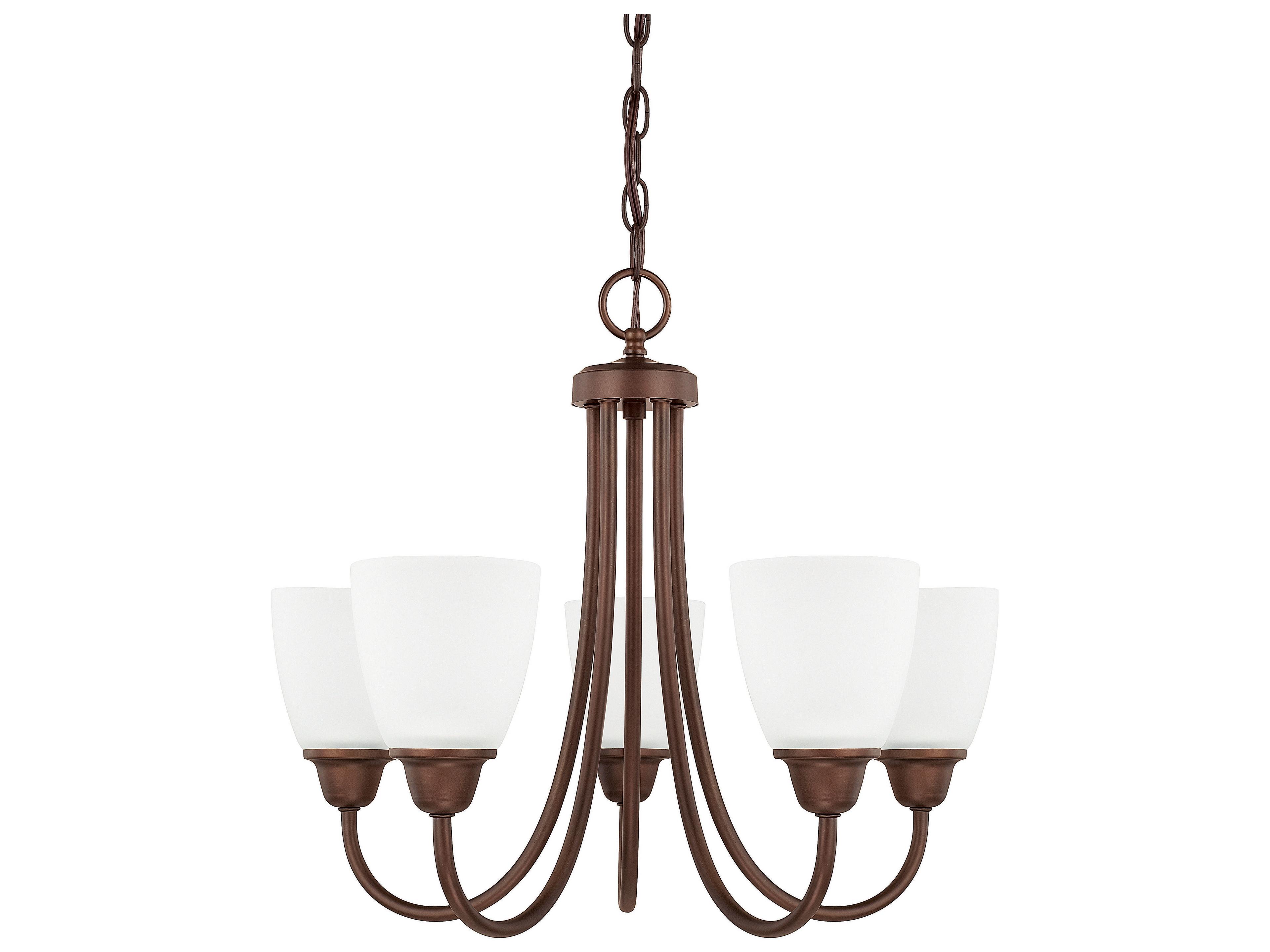 Trenton 5-Light Bronze Glass Bell Chandelier