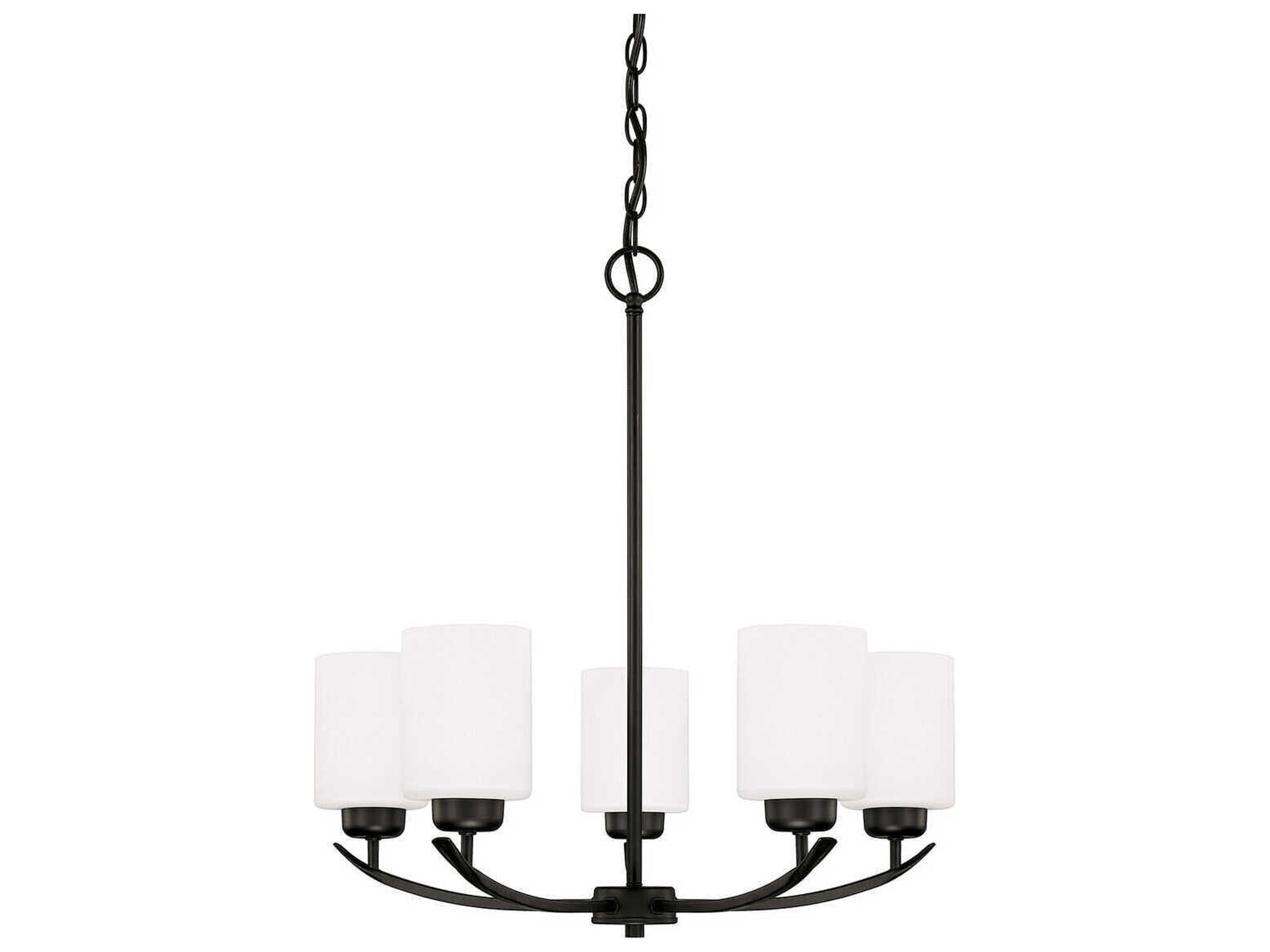 Dixon 5-Light Matte Black Glass Chandelier
