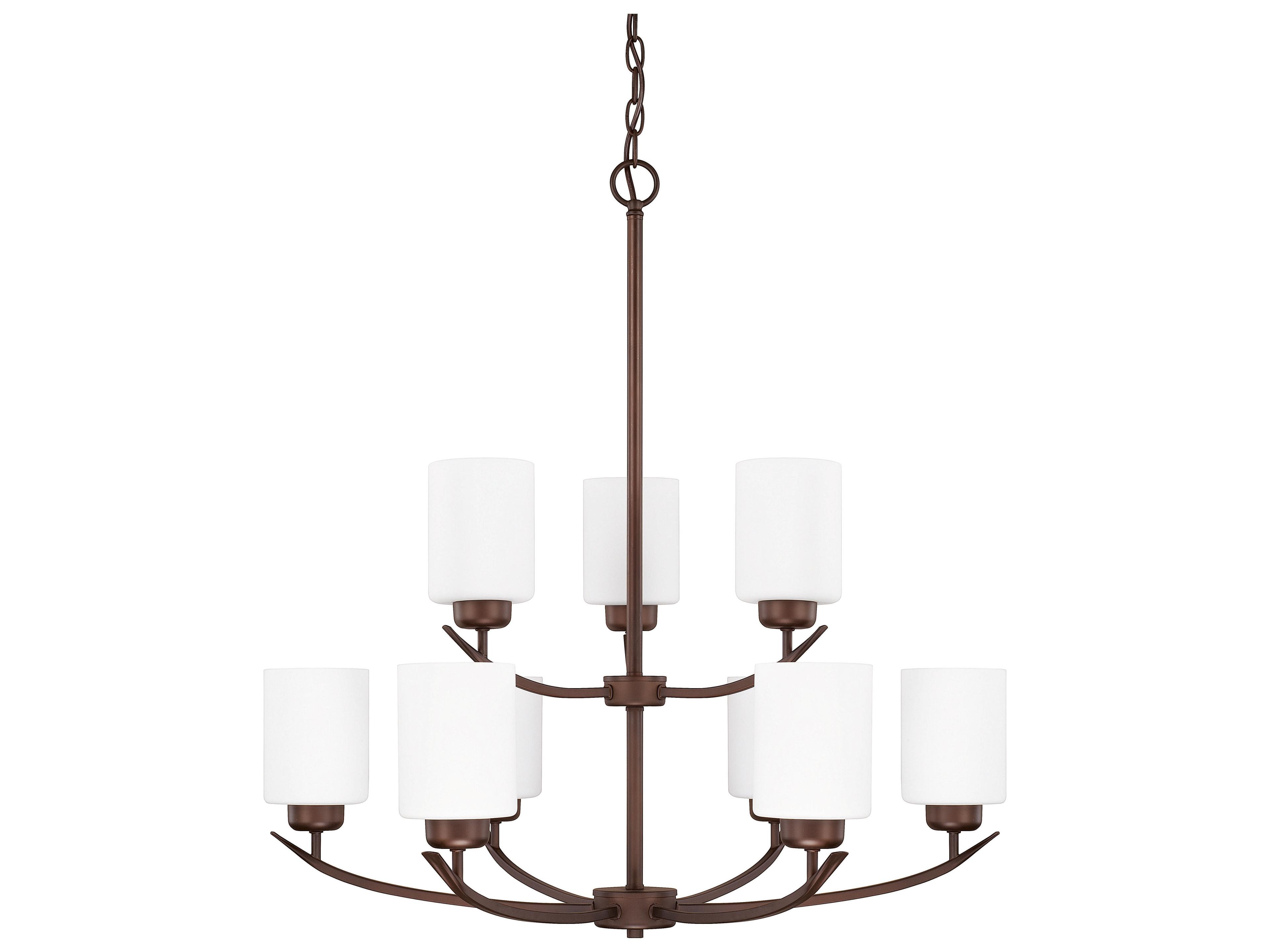 Dixon 9-Light Bronze Glass Cylinder Chandelier