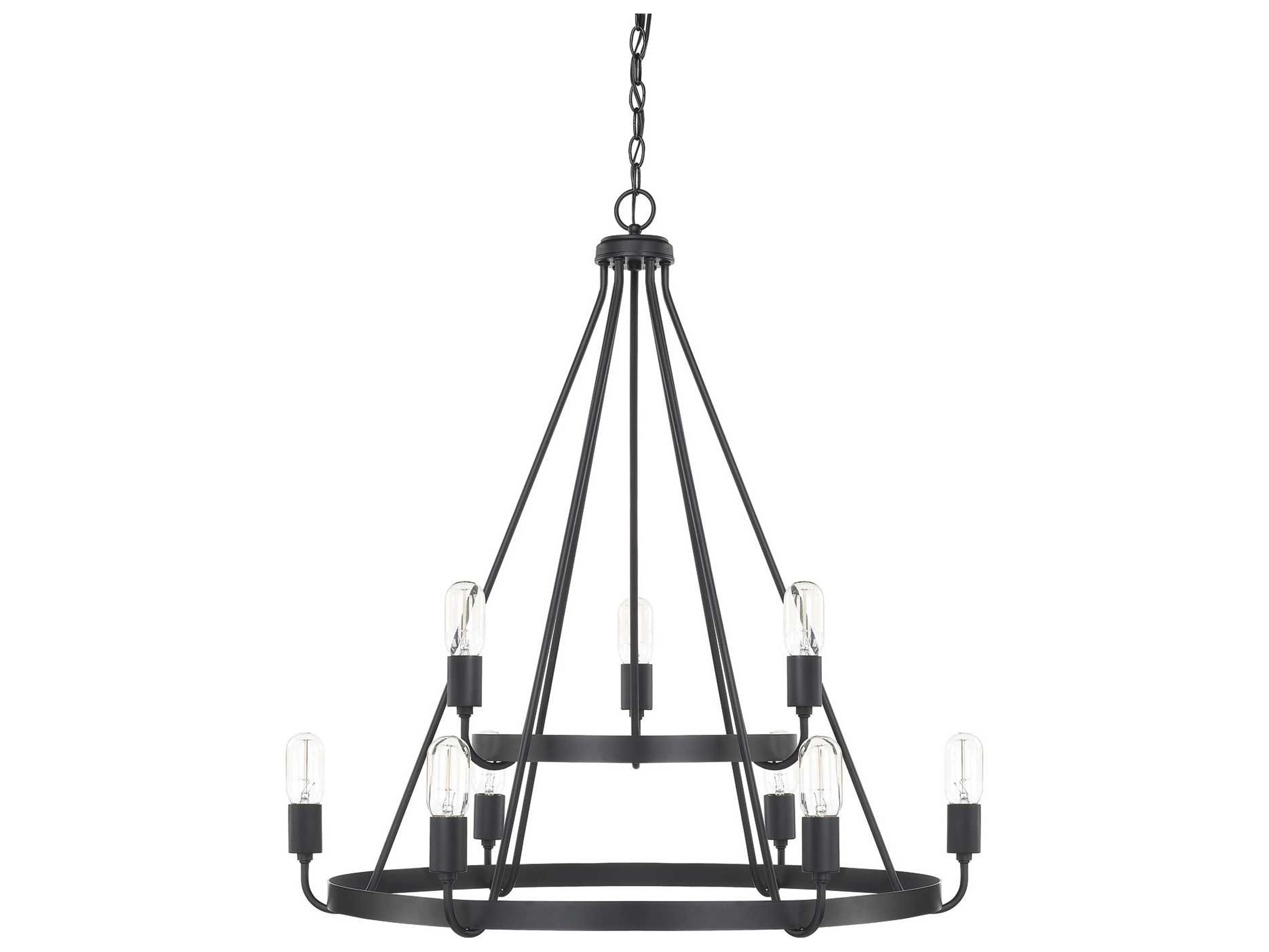 Tanner 9-Light Matte Black Chandelier