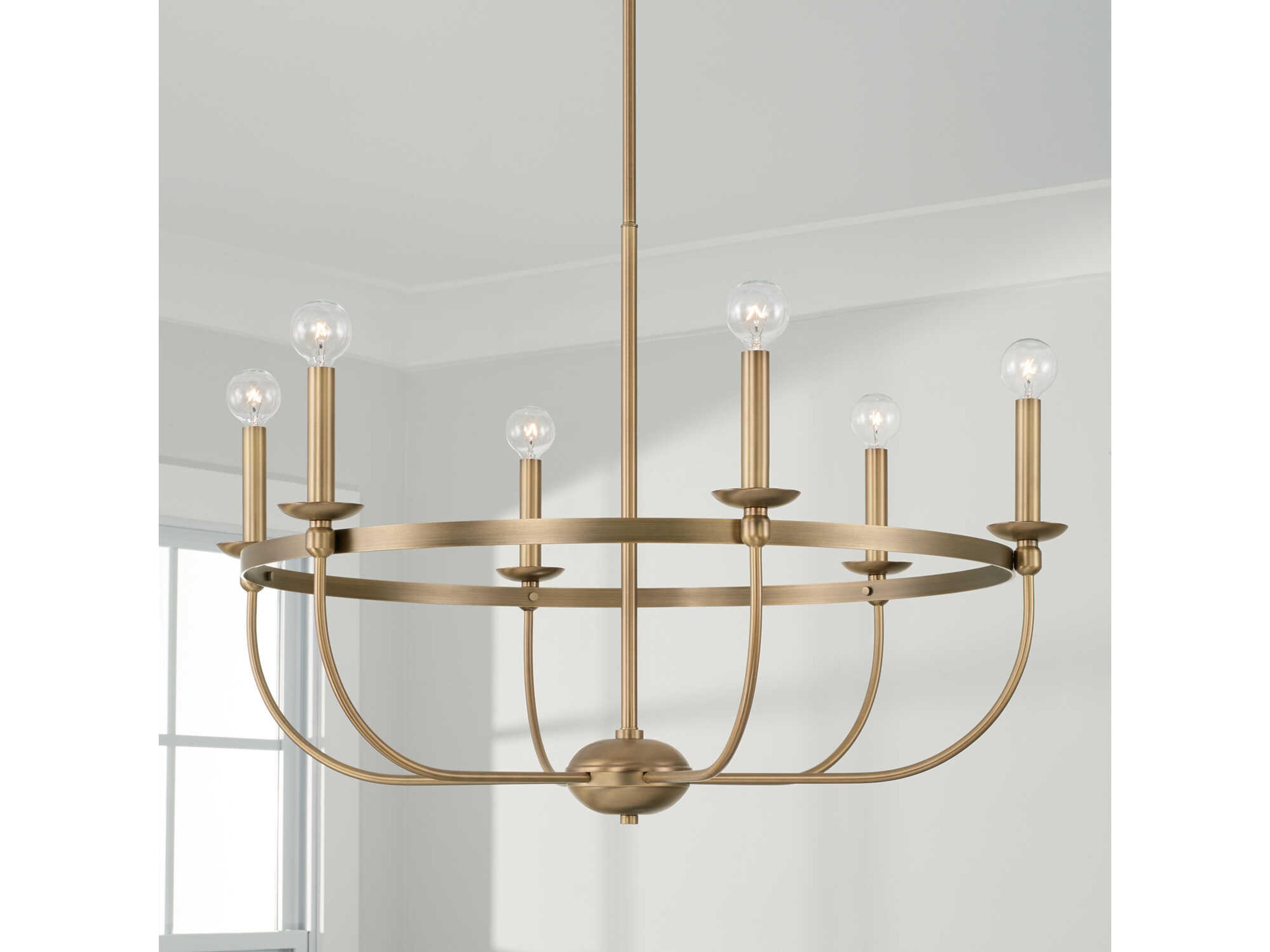 Capital Lighting Rylann 6-Light Aged Brass Chandelier