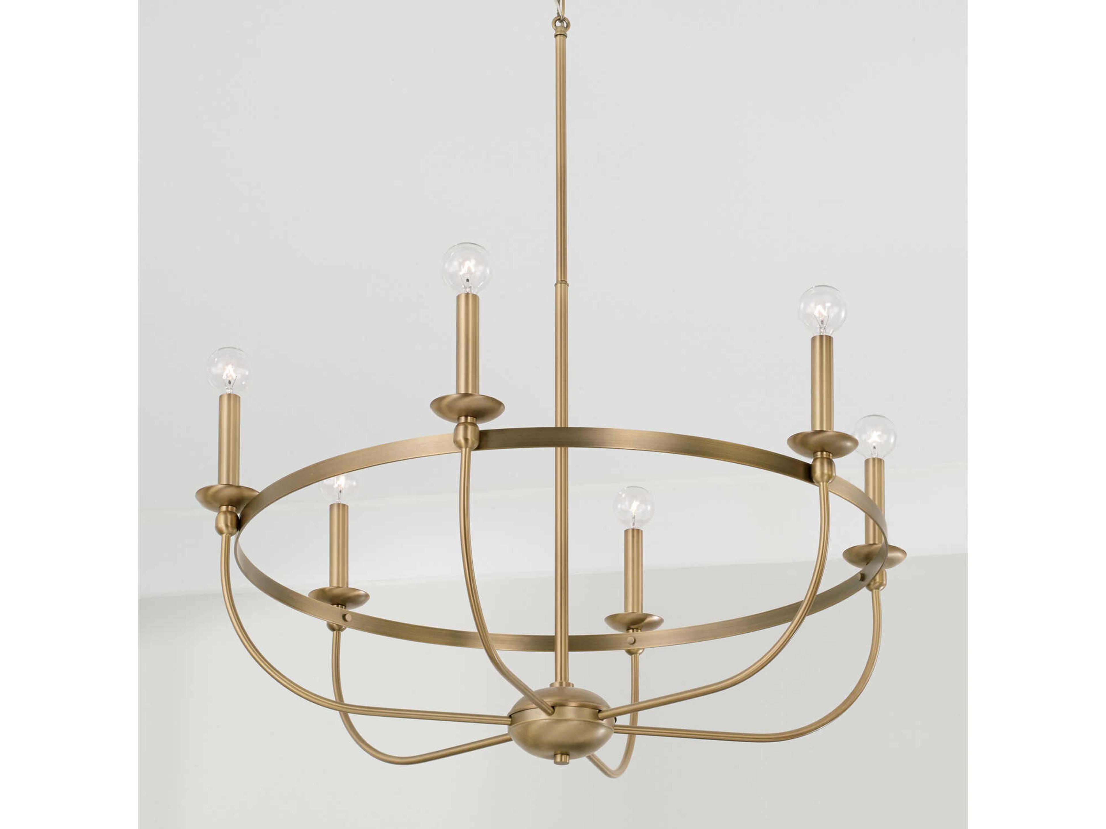 Capital Lighting Rylann 6-Light Aged Brass Chandelier