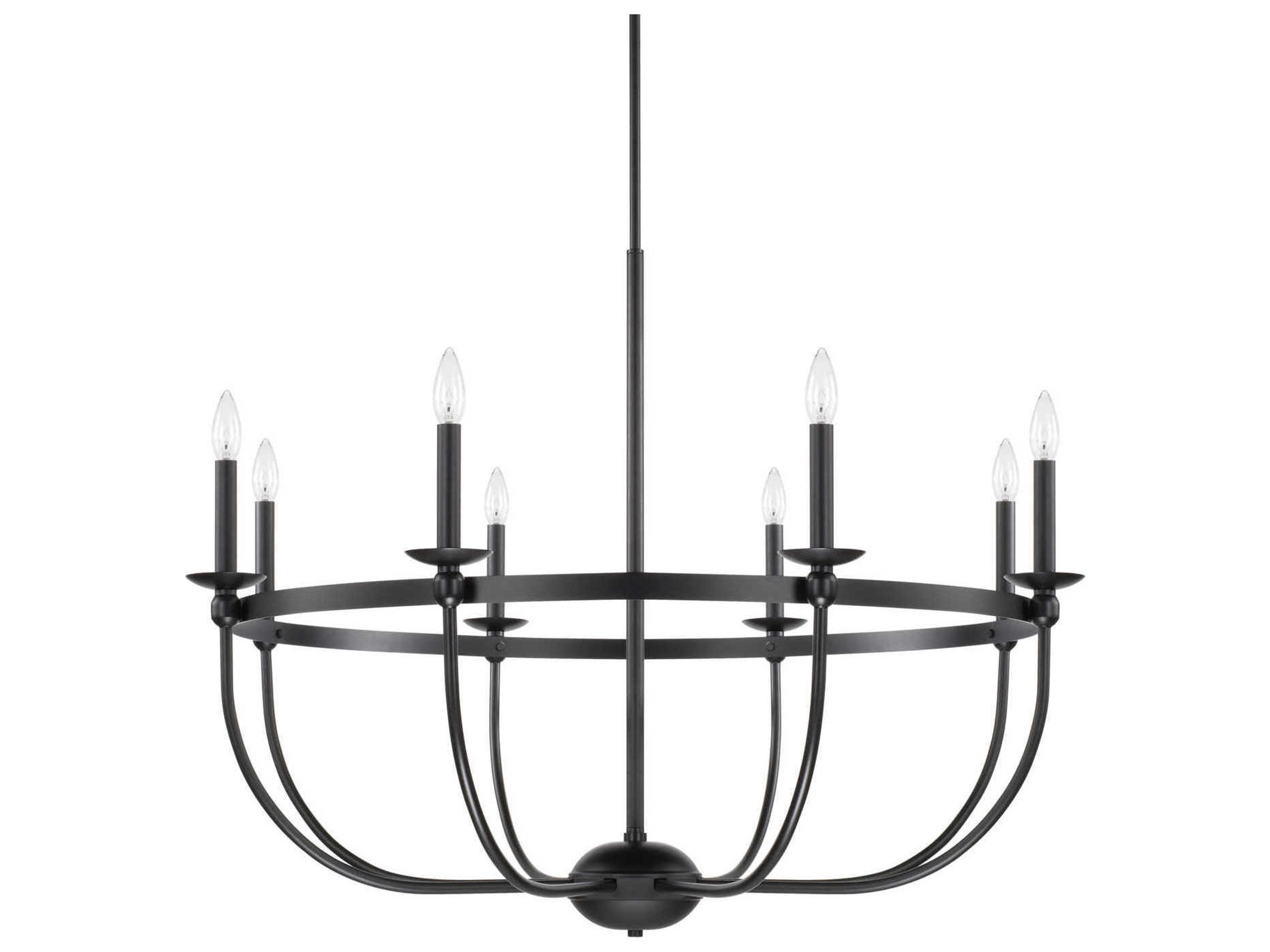 Rylann 8-Light Matte Black Candelabra Chandelier