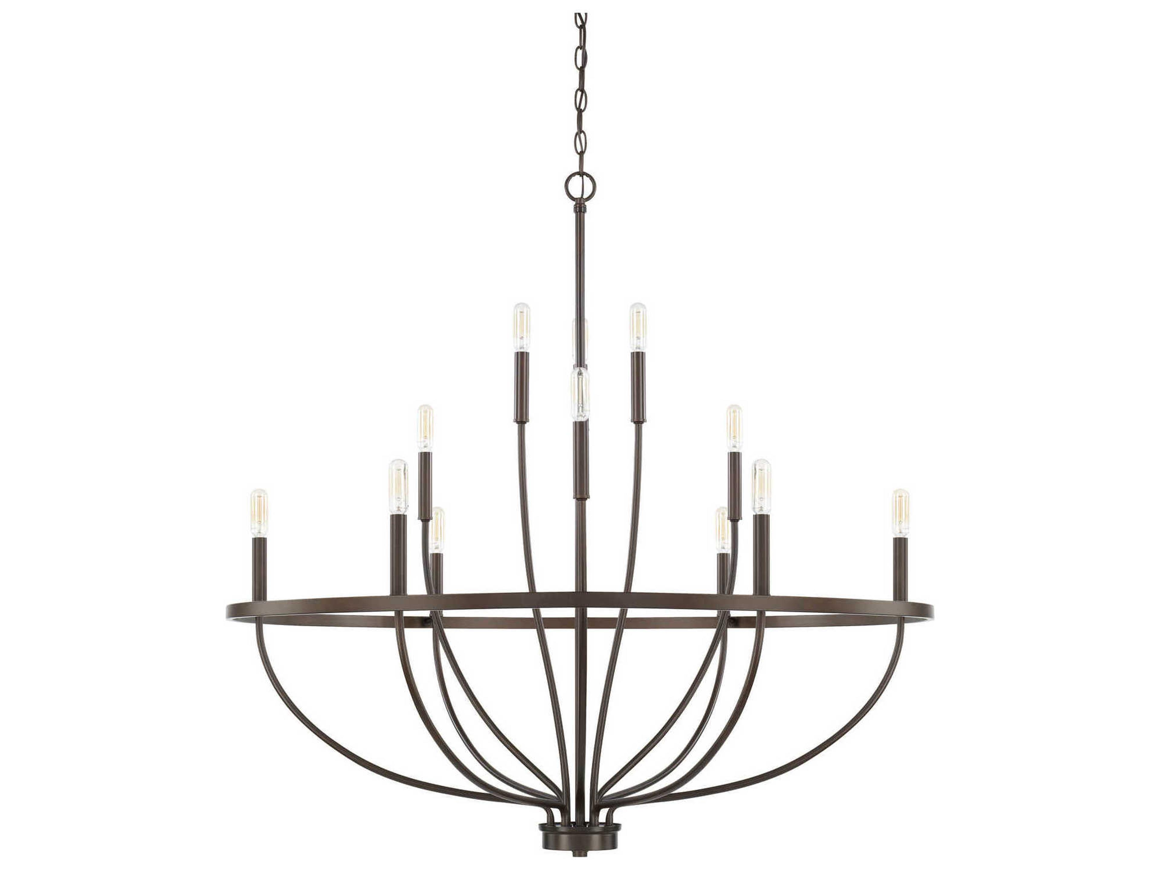 Greyson 12-Light Bronze Candelabra Chandelier