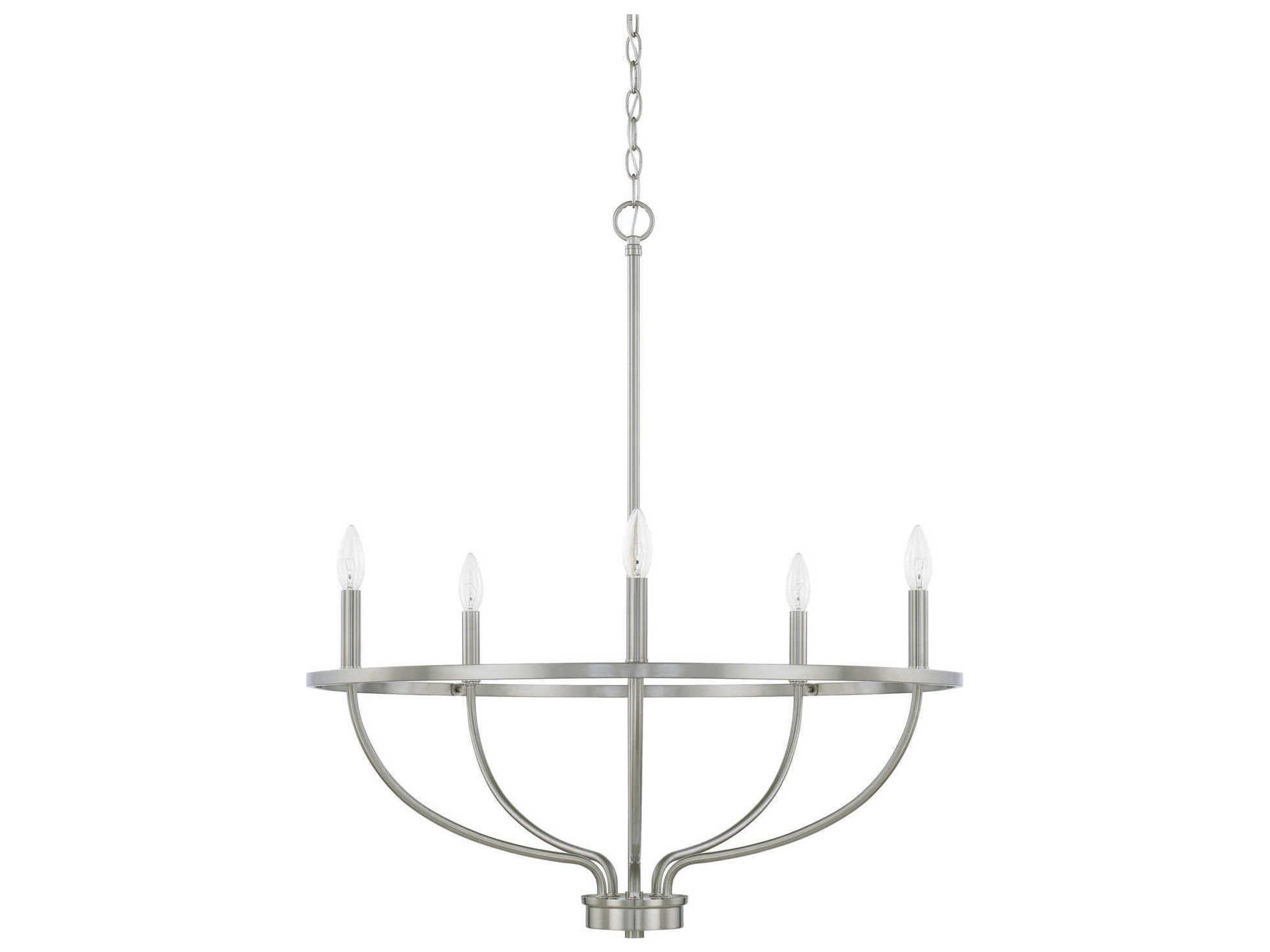 Greyson 5-Light Brushed Nickel Candelabra Chandelier