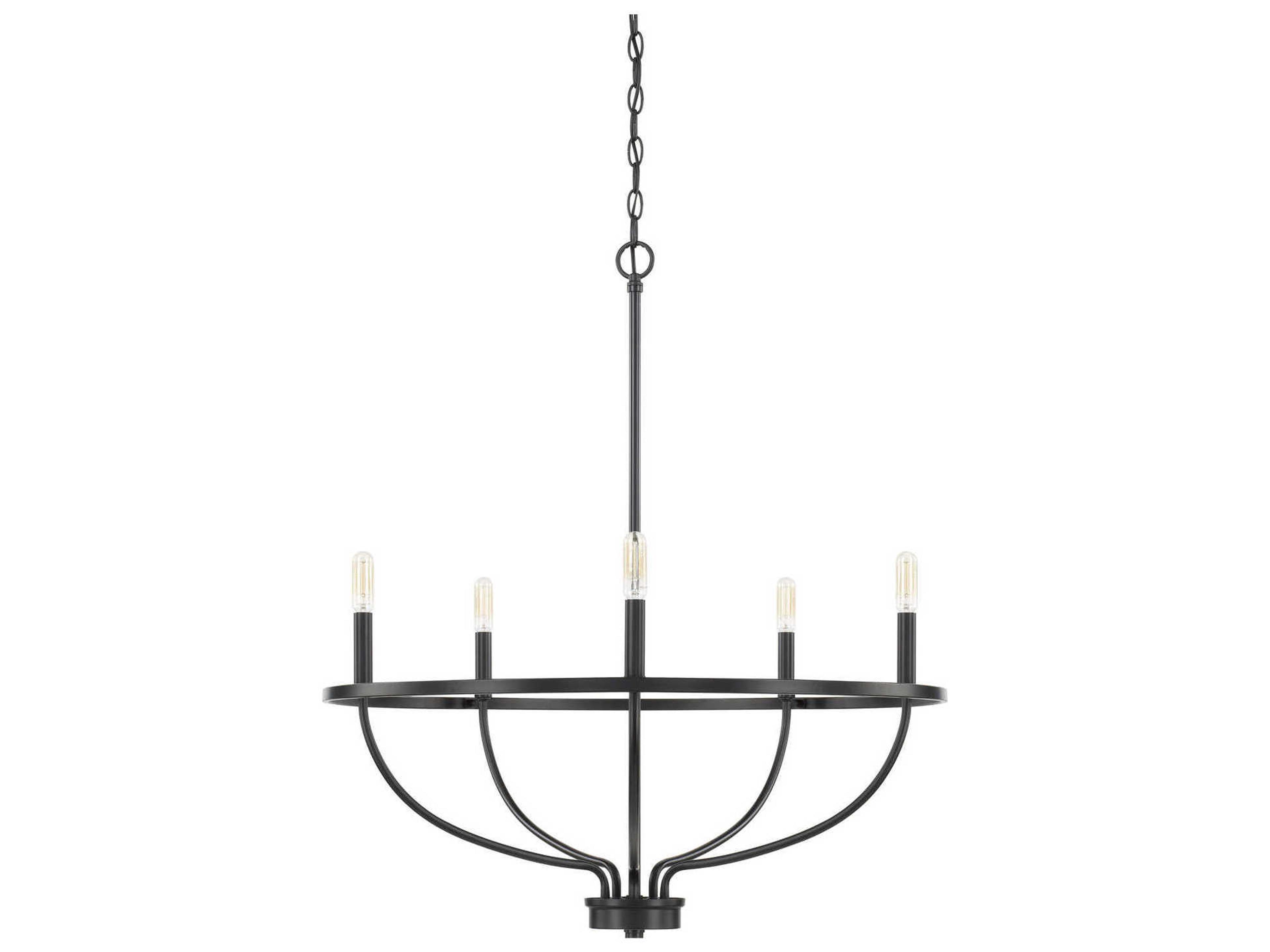 Greyson 5-Light Matte Black Candelabra Chandelier