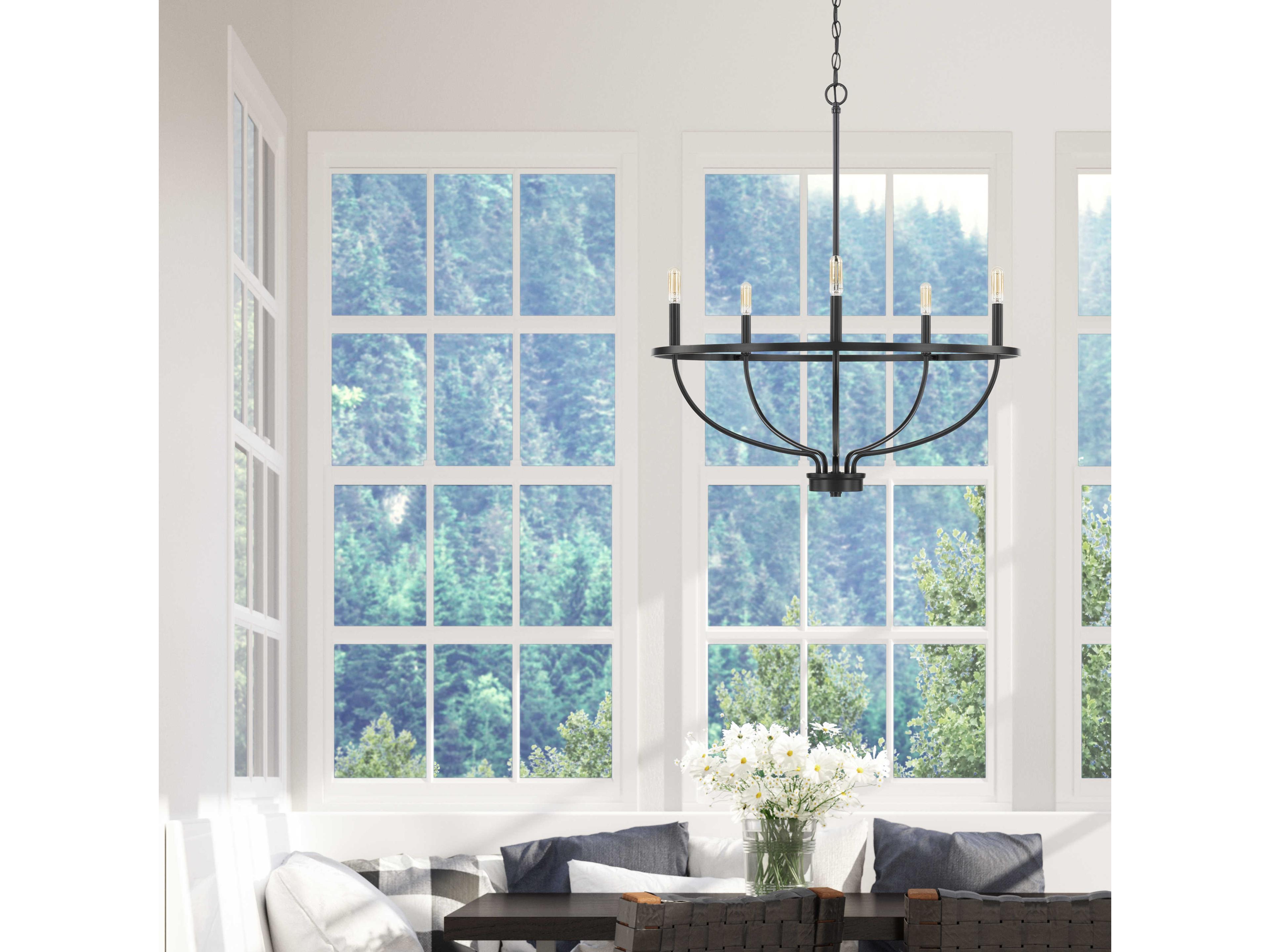 Capital Lighting Greyson 5-Light Matte Black Candelabra Chandelier