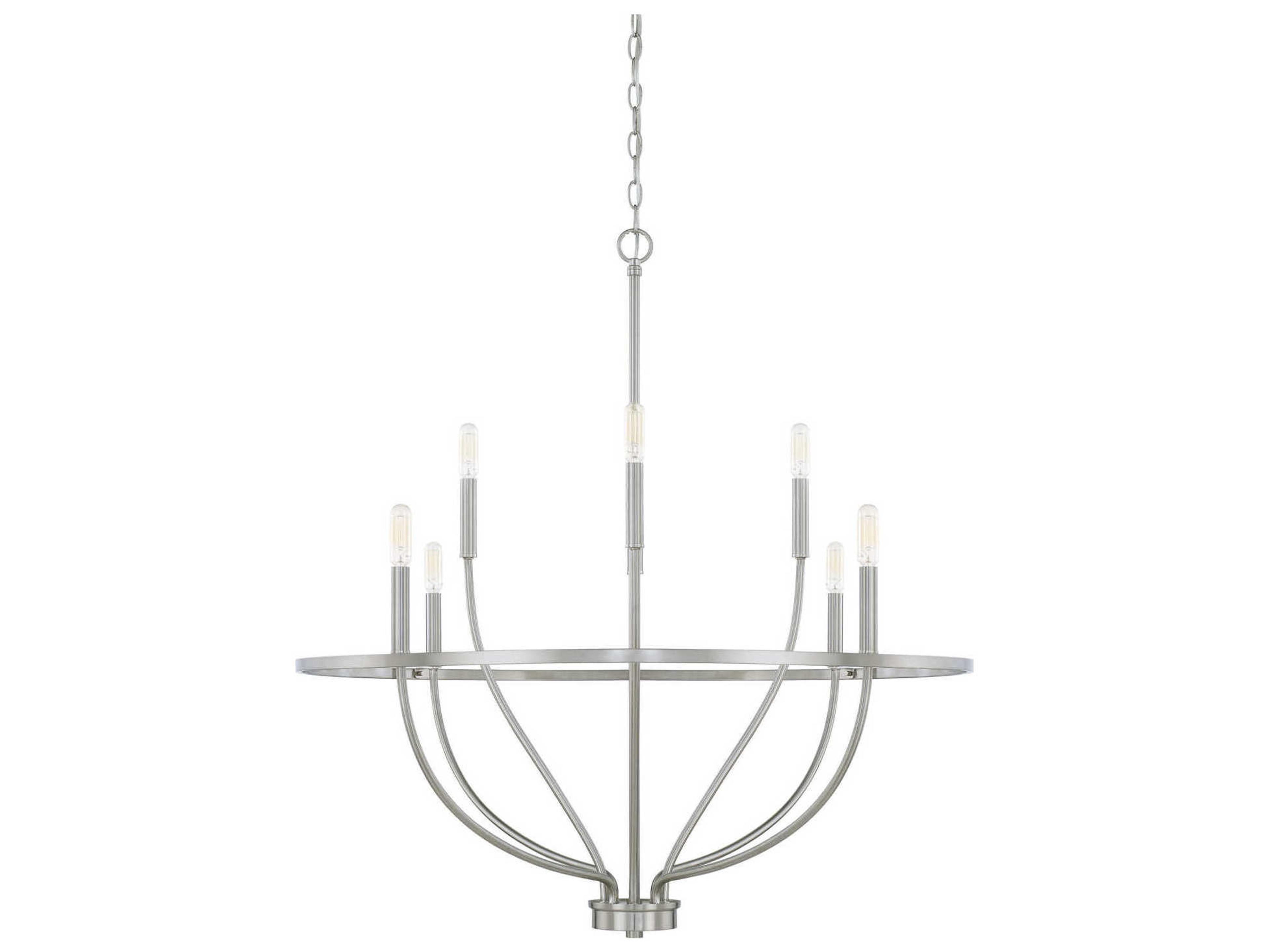 Greyson 8-Light Brushed Nickel Candelabra Chandelier