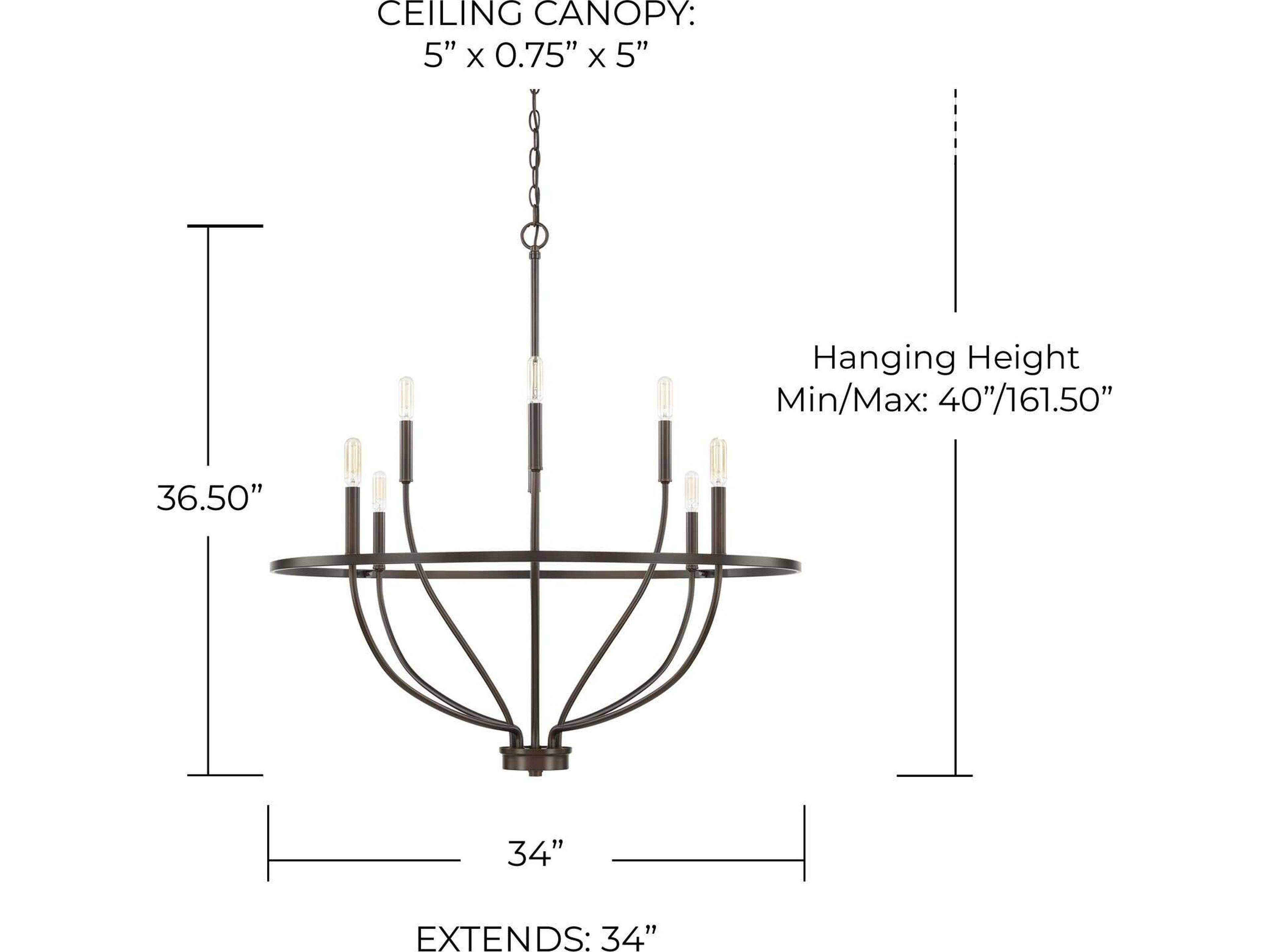 Capital Lighting Greyson 8-Light Matte Black Candelabra Chandelier