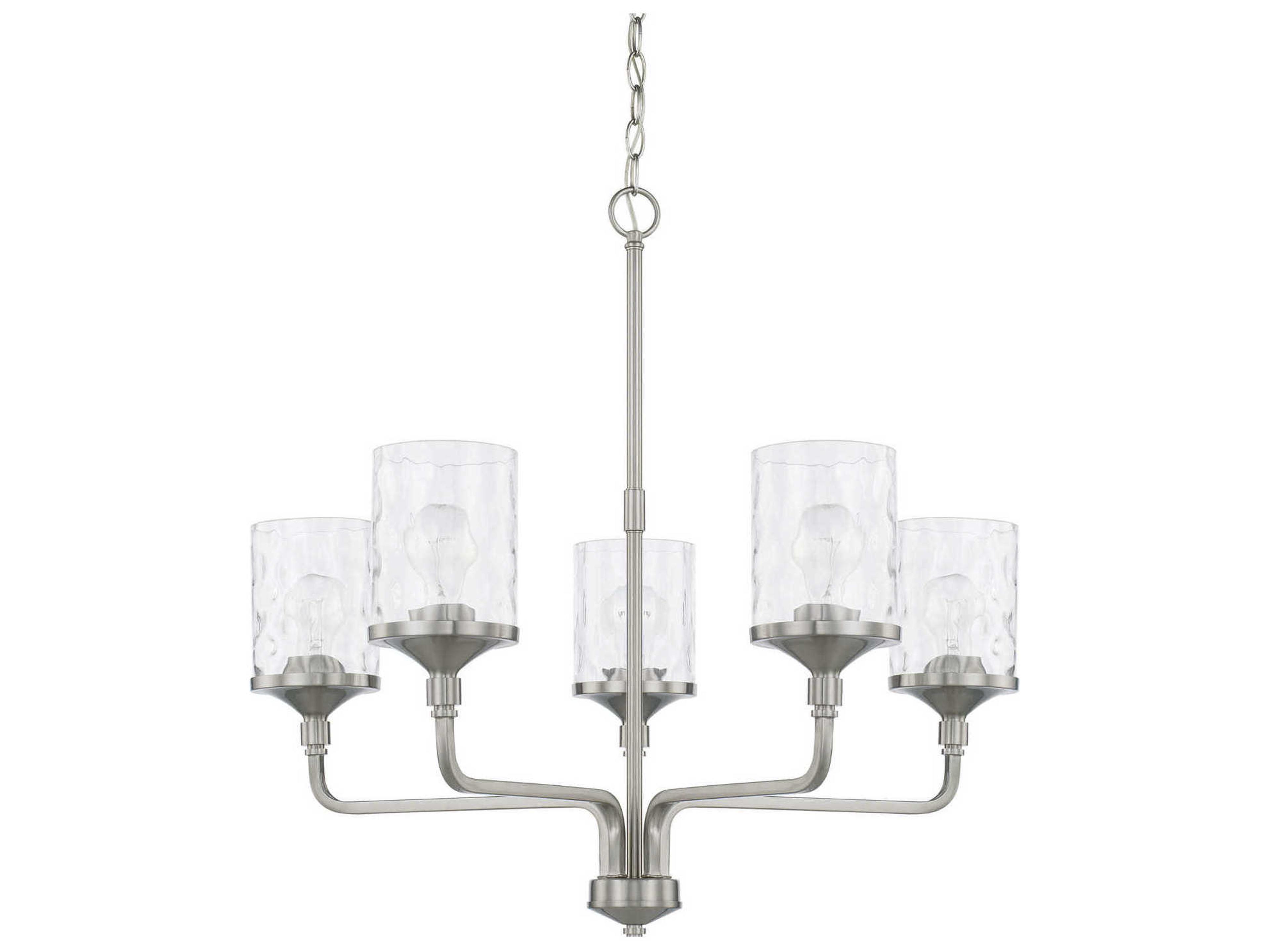 Colton 5-Light Brushed Nickel Glass Cylinder Chandelier