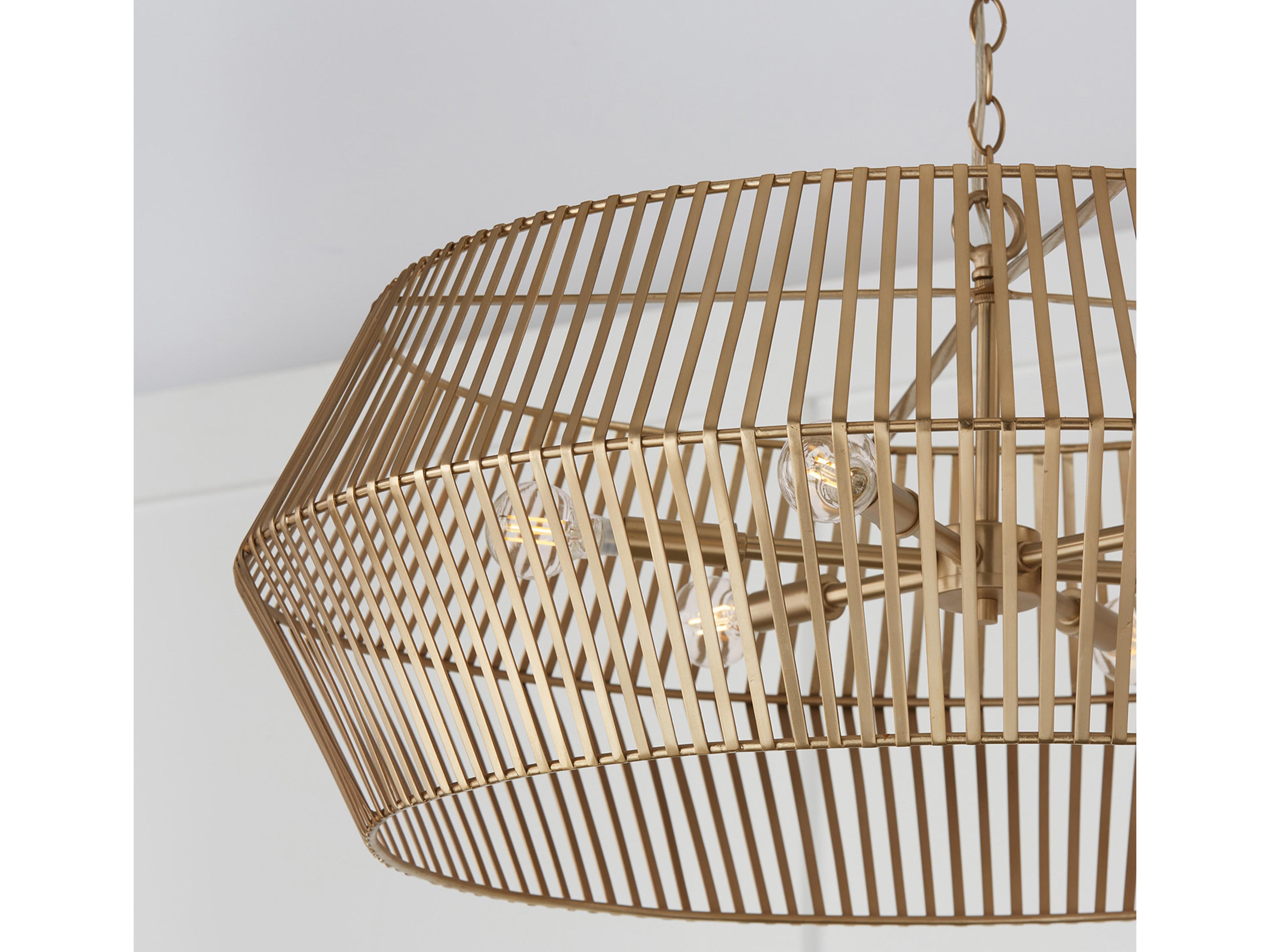 Capital Lighting Kaiya 6-Light Matte Brass Drum Chandelier