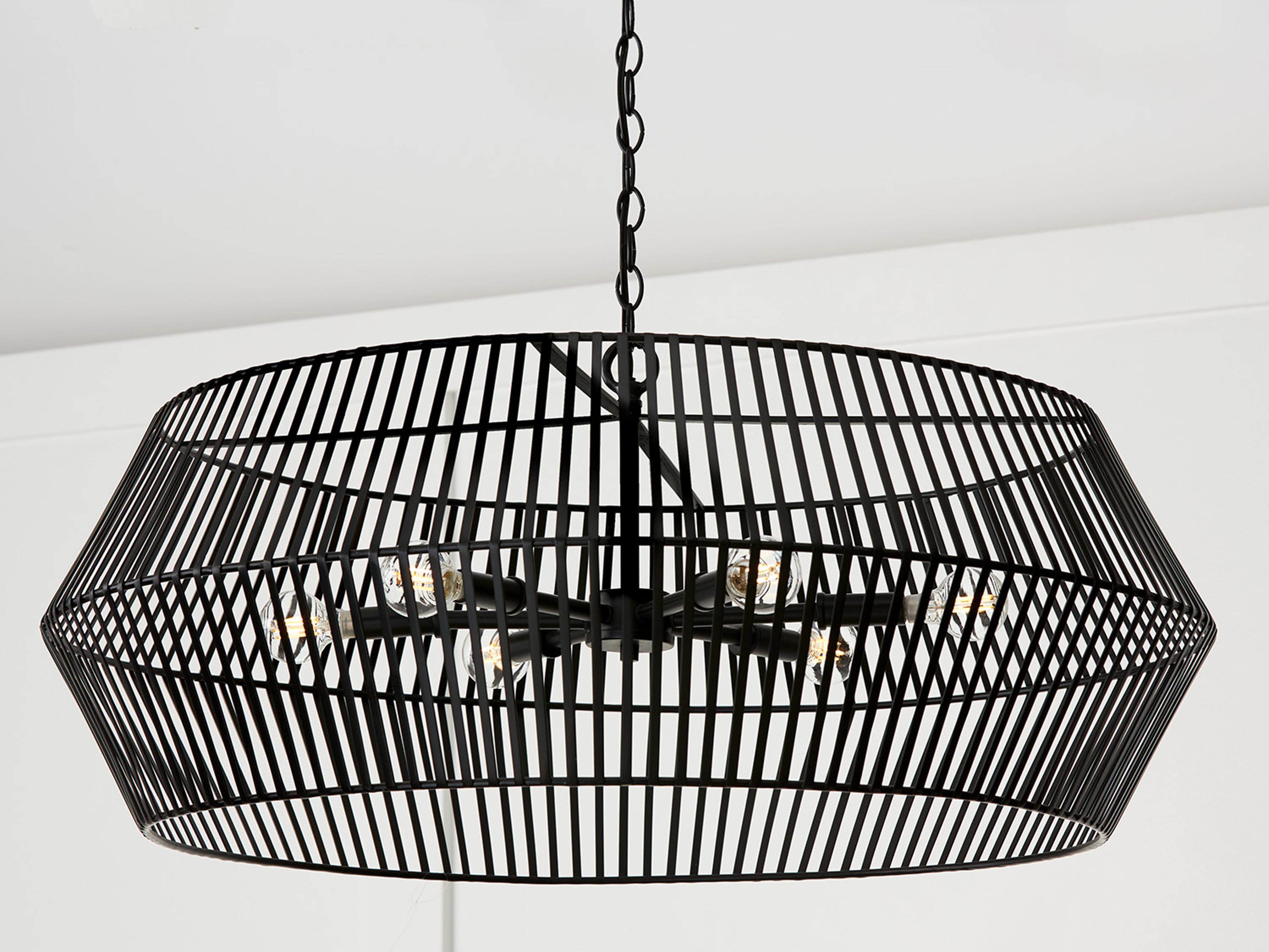 Capital Lighting Kaiya 6-Light Matte Black Drum Chandelier