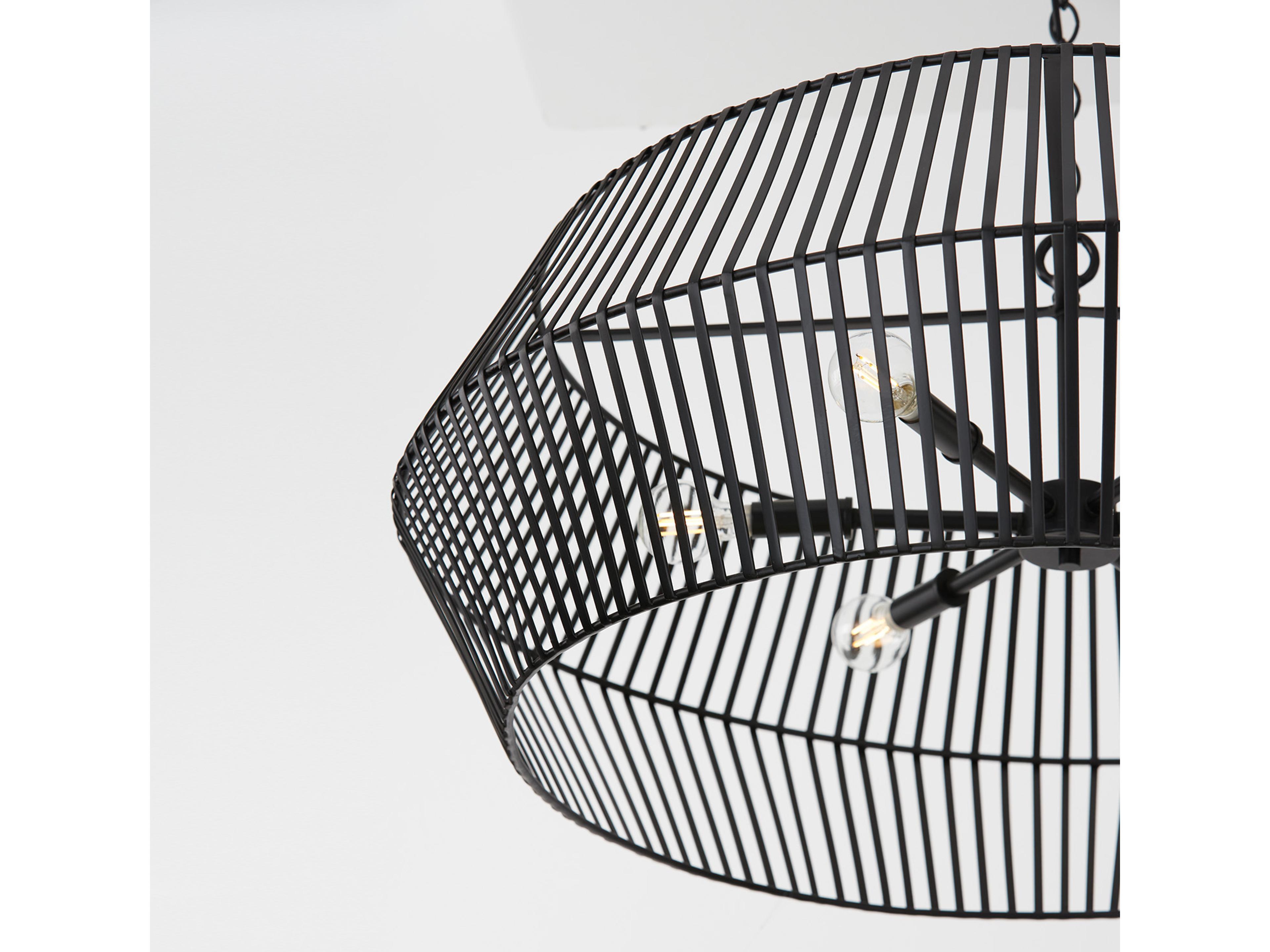 Capital Lighting Kaiya 6-Light Matte Black Drum Chandelier