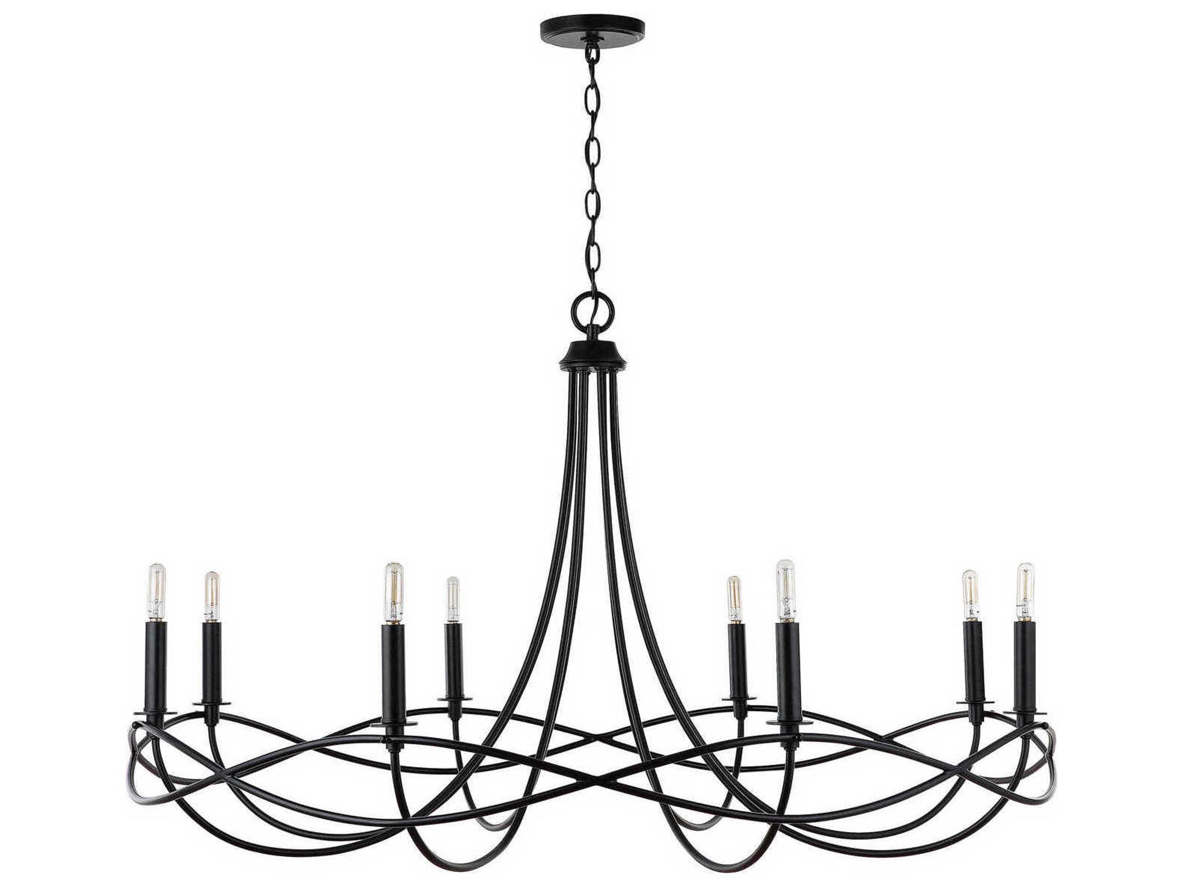 Sonnet 8-Light Matte Black Candelabra Chandelier