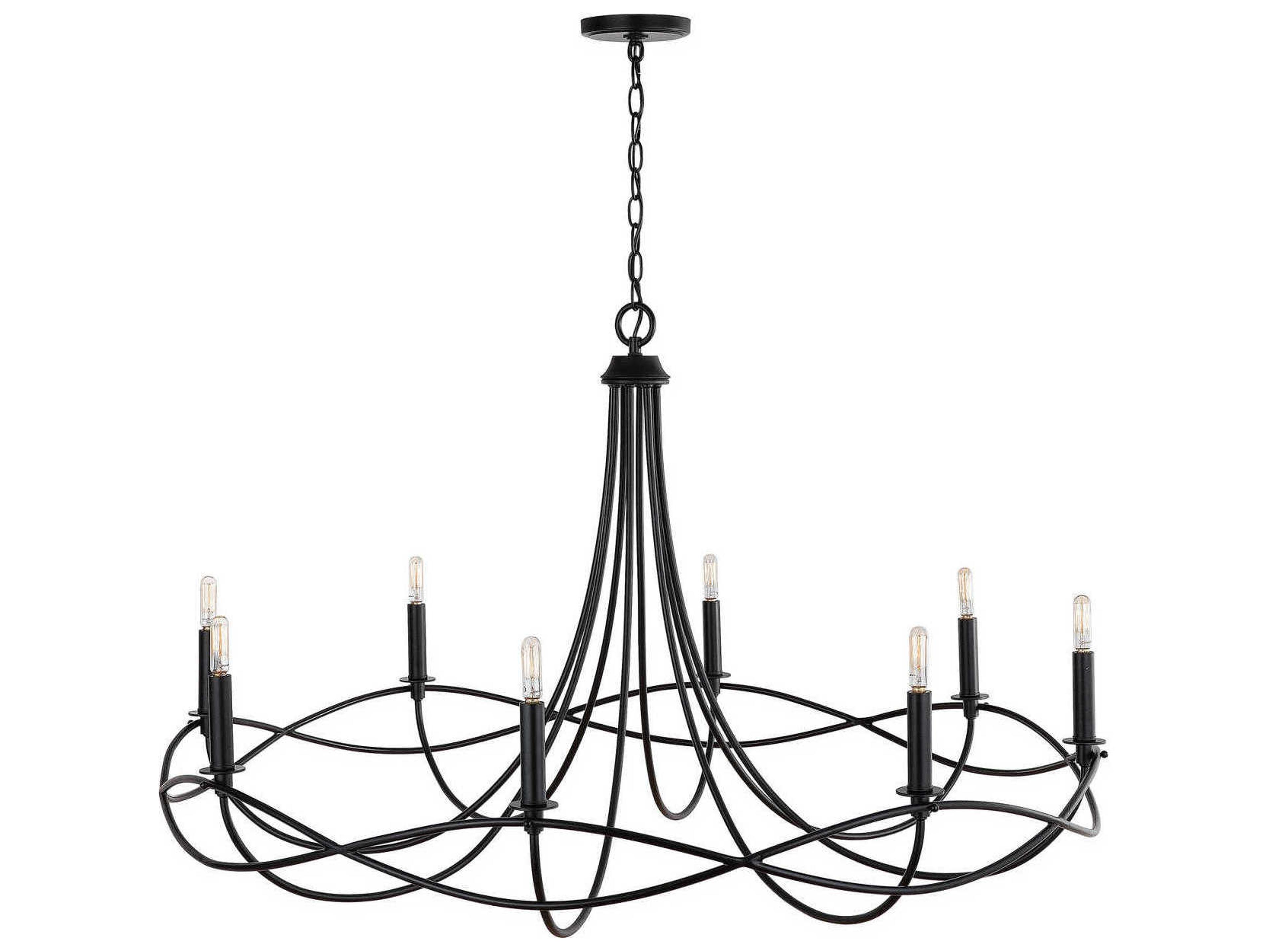 Capital Lighting Sonnet 8-Light Matte Black Candelabra Chandelier