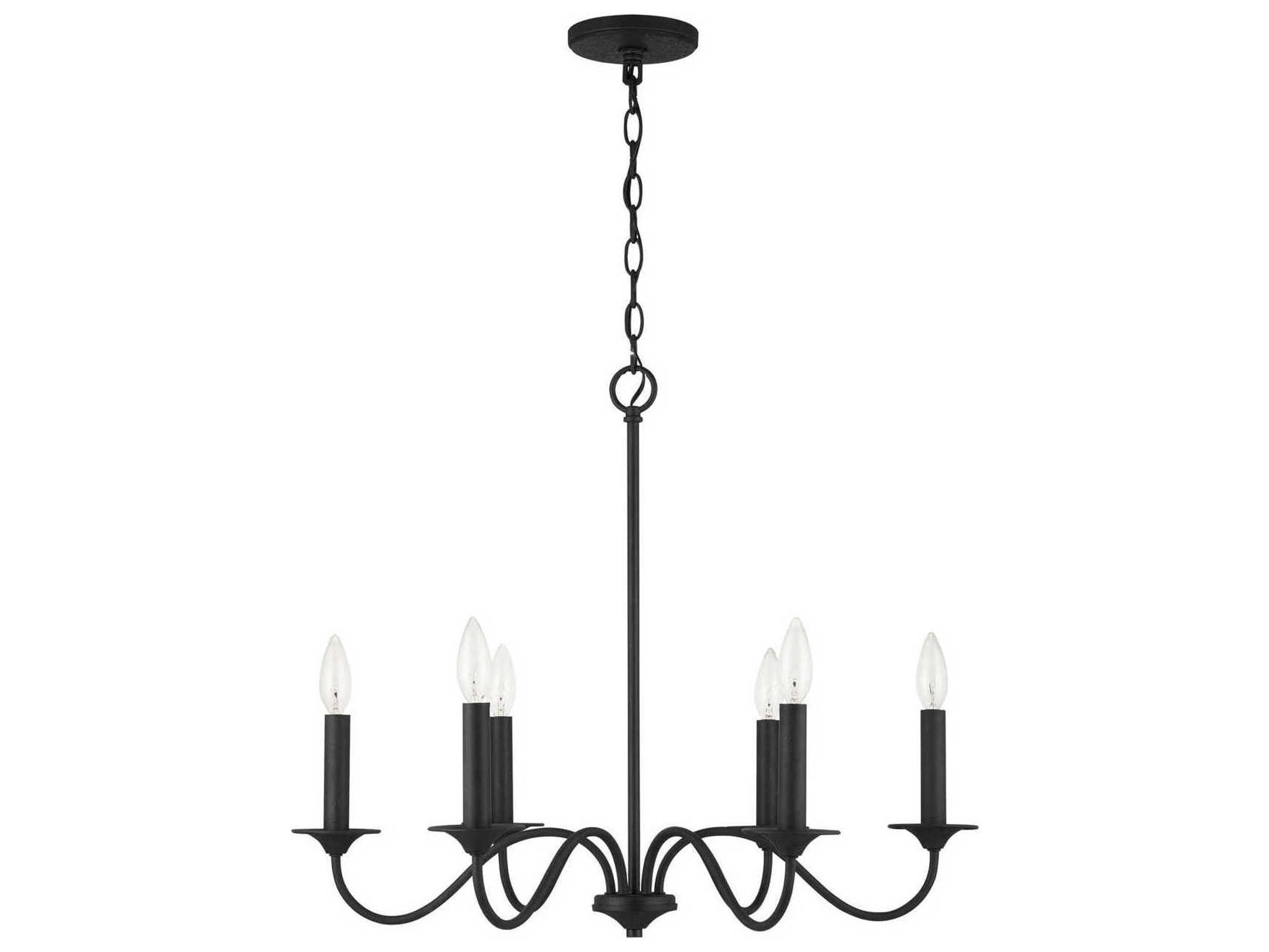 Vincent 6-Light Black Iron Candelabra Chandelier