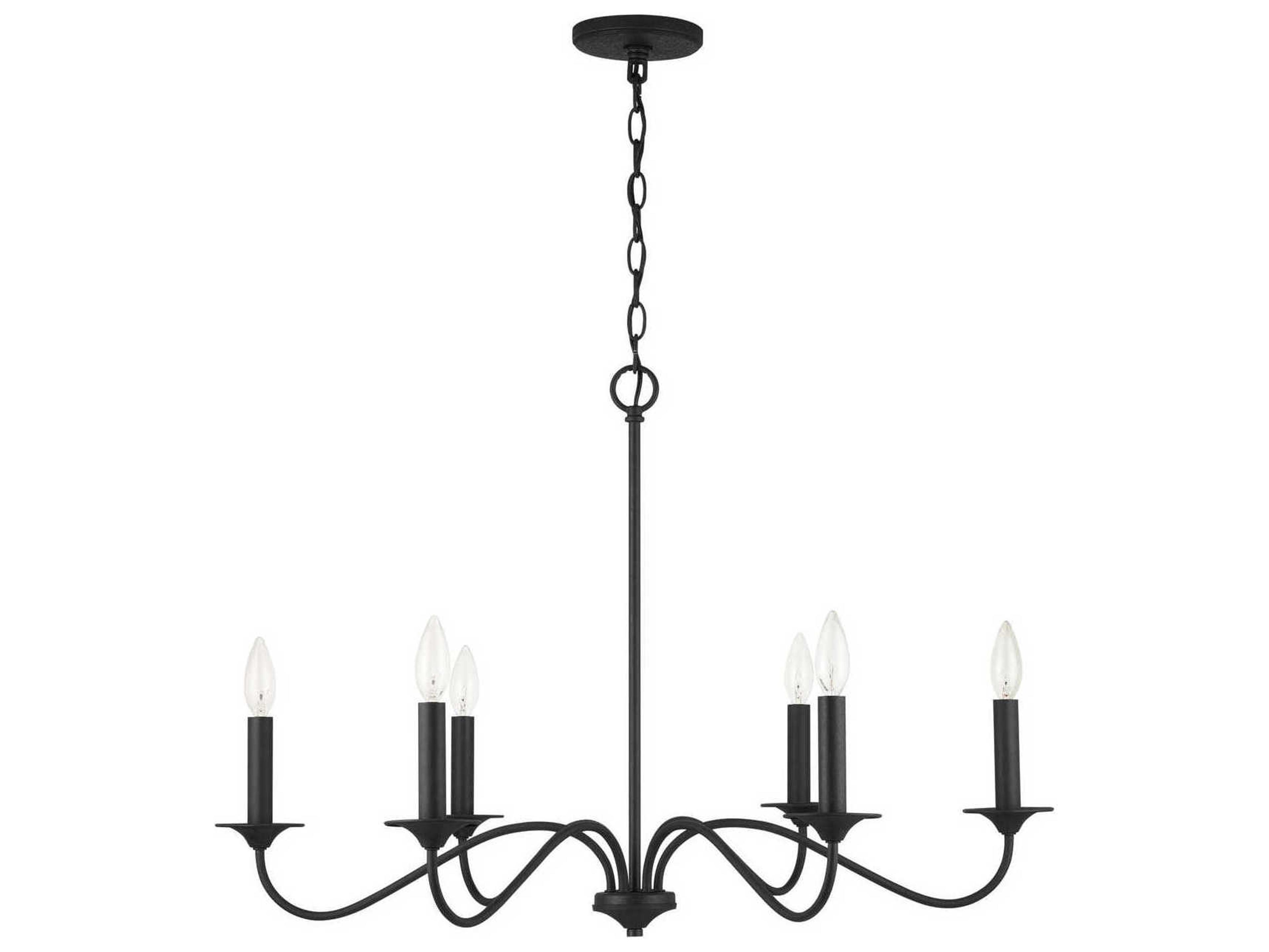 Vincent 6-Light Black Iron Candelabra Chandelier
