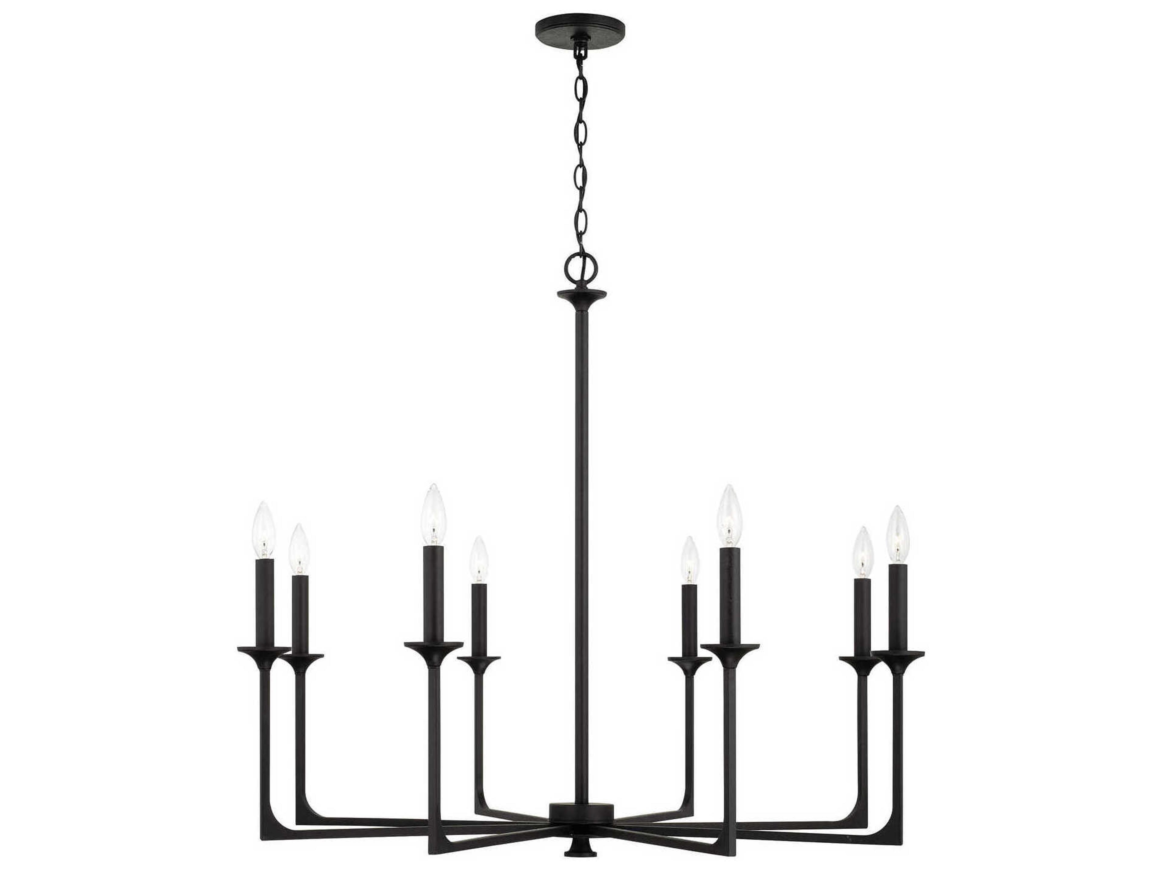 Clint 8-Light Black Iron Candelabra Chandelier