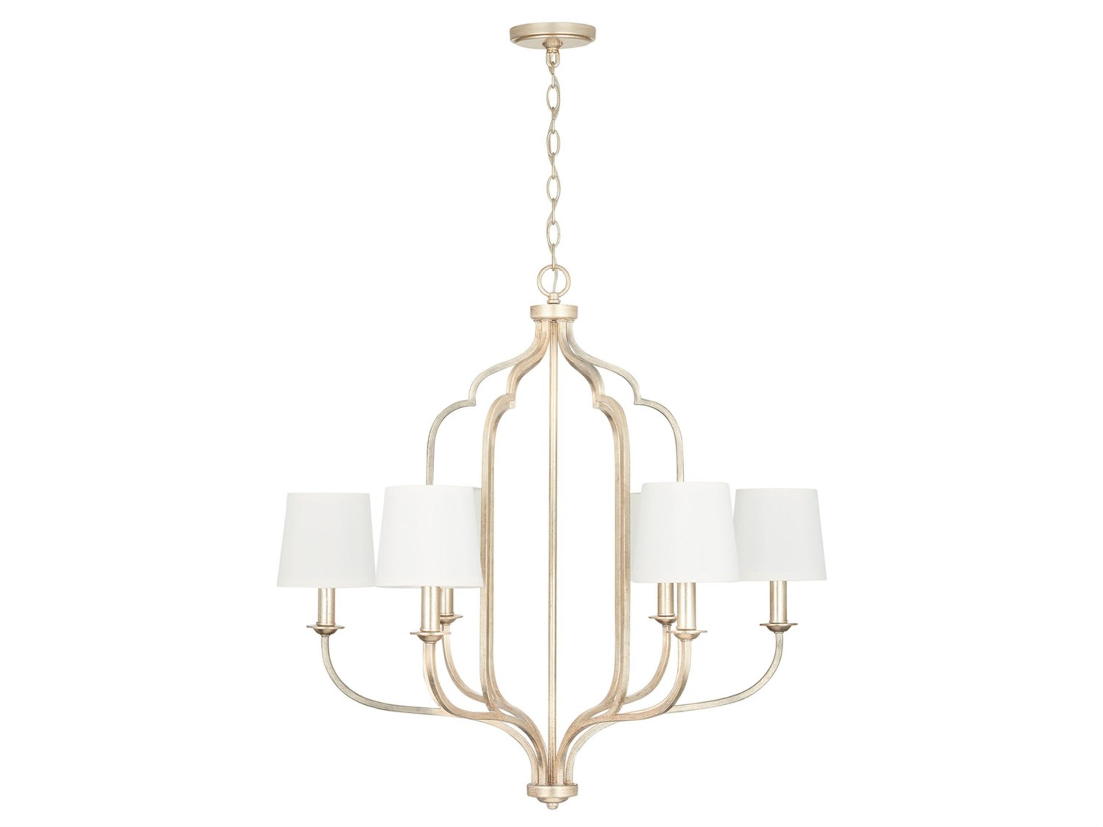 Ophelia 6-Light Winter Gold Candelabra Chandelier