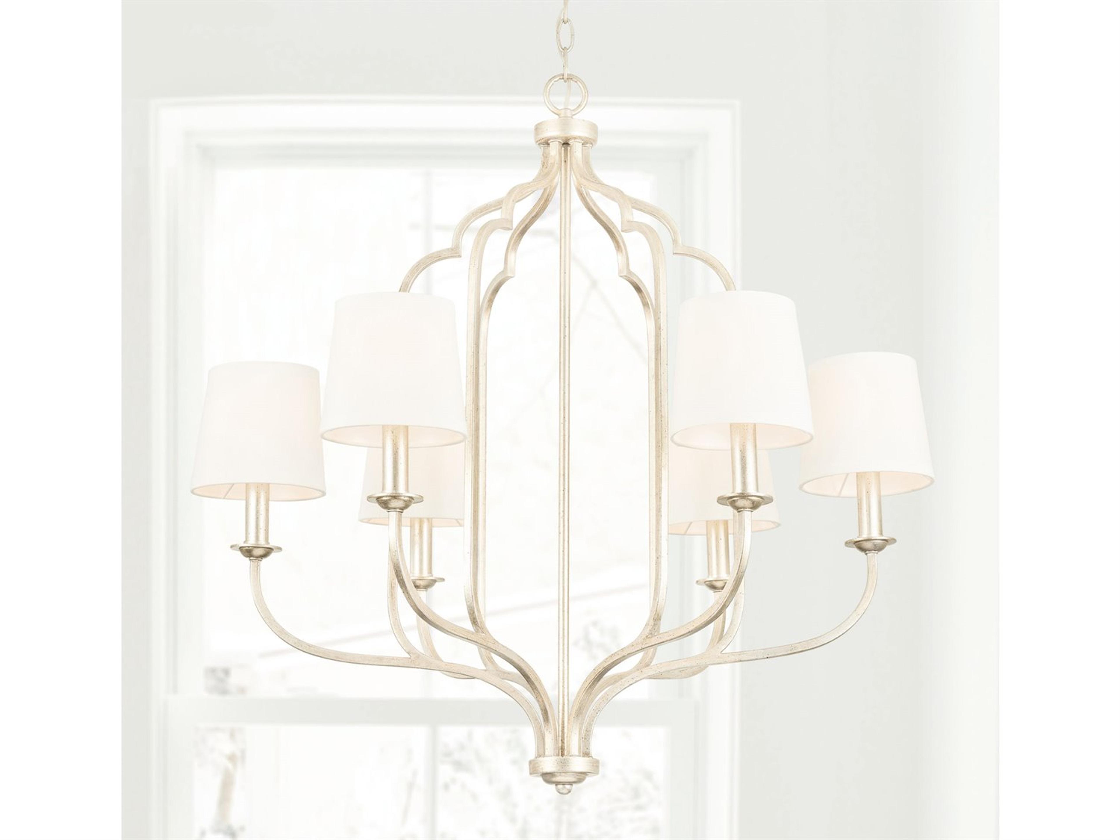 Capital Lighting Ophelia 6-Light Winter Gold Candelabra Chandelier