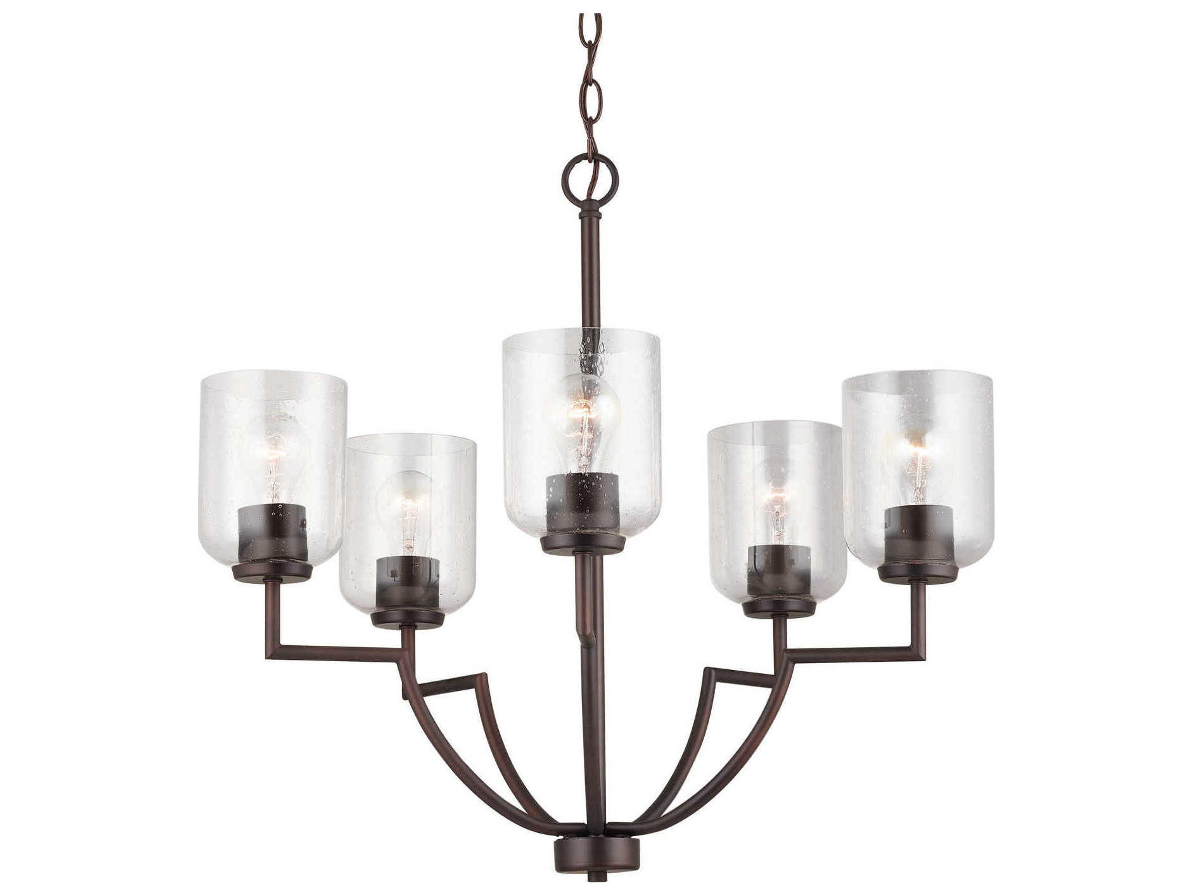 Carter 5-Light Bronze Glass Bell Chandelier