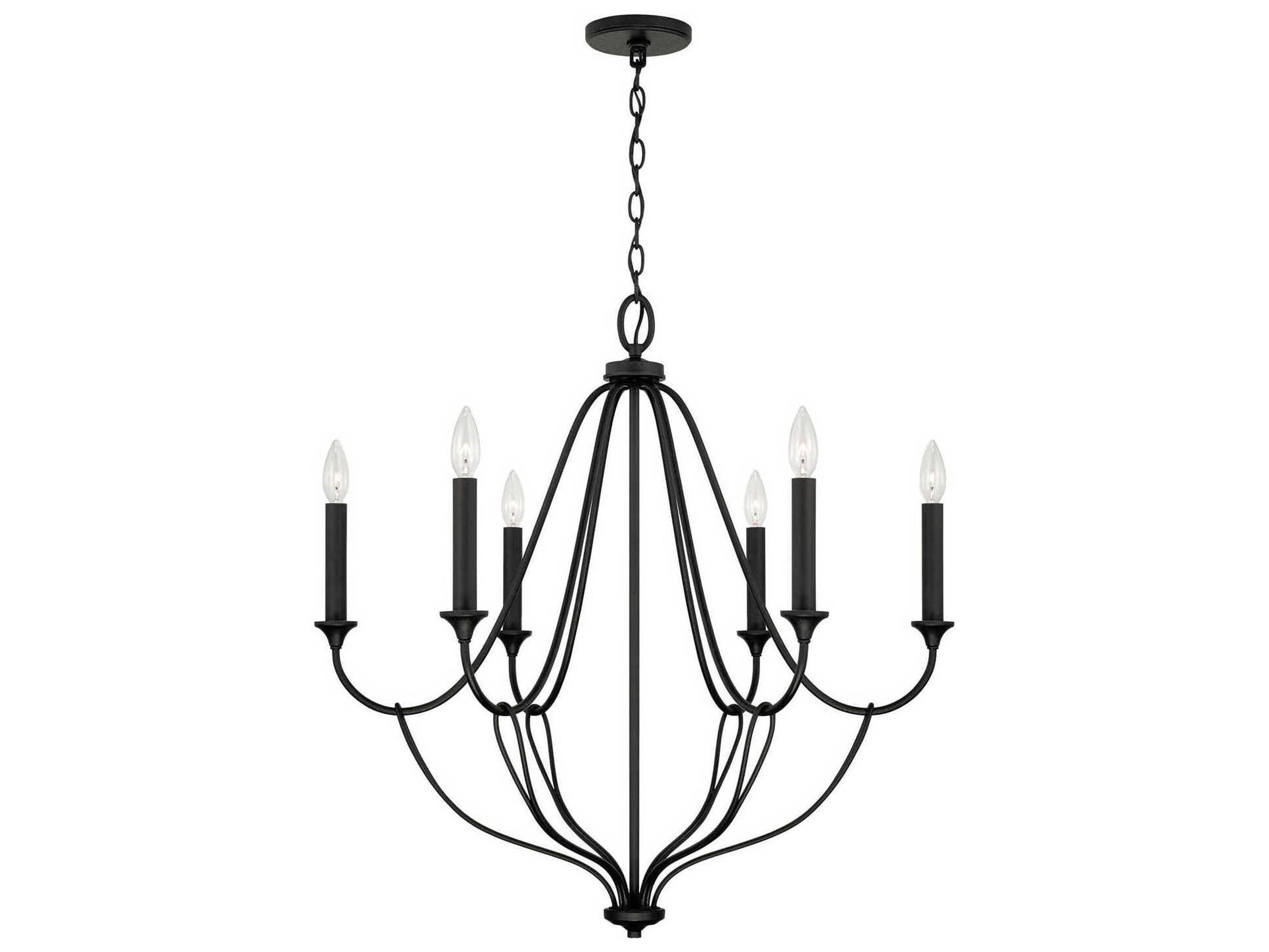 Bentley 6-Light Black Iron Candelabra Chandelier