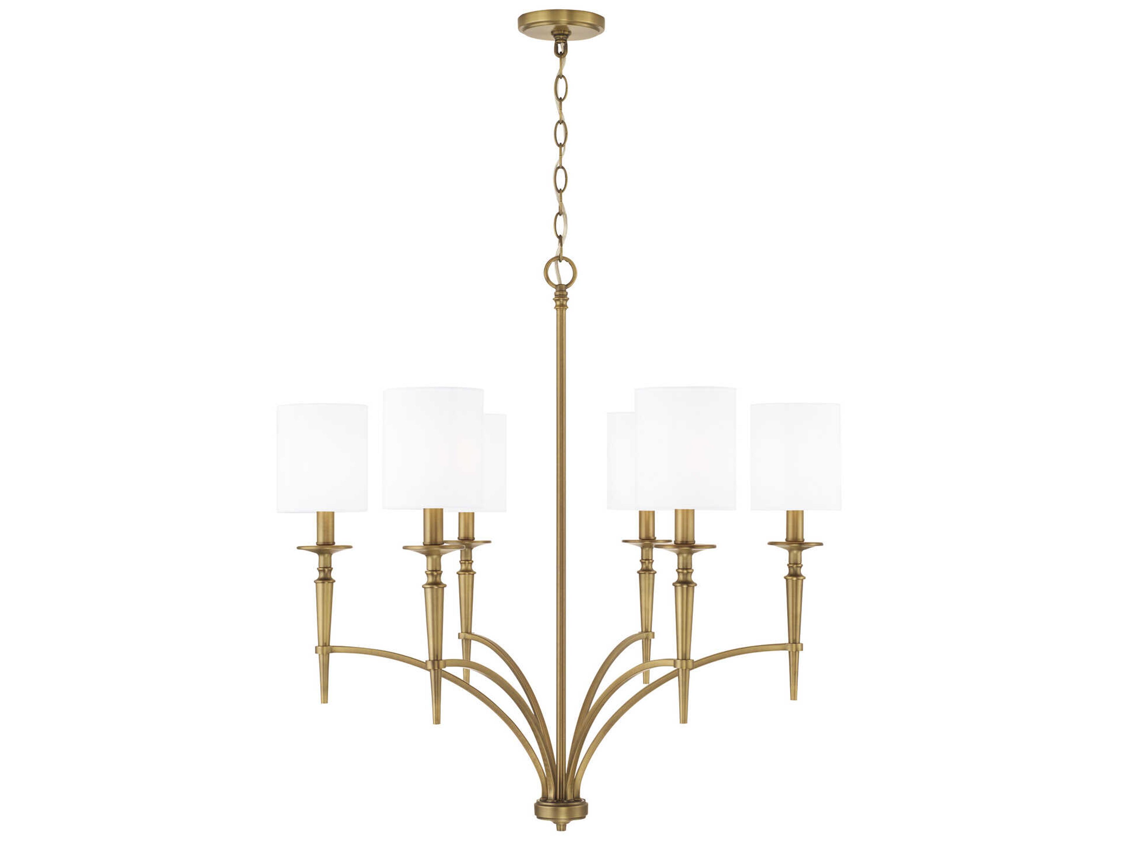 Abbie 6-Light Aged Brass Candelabra Cylinder Chandelier