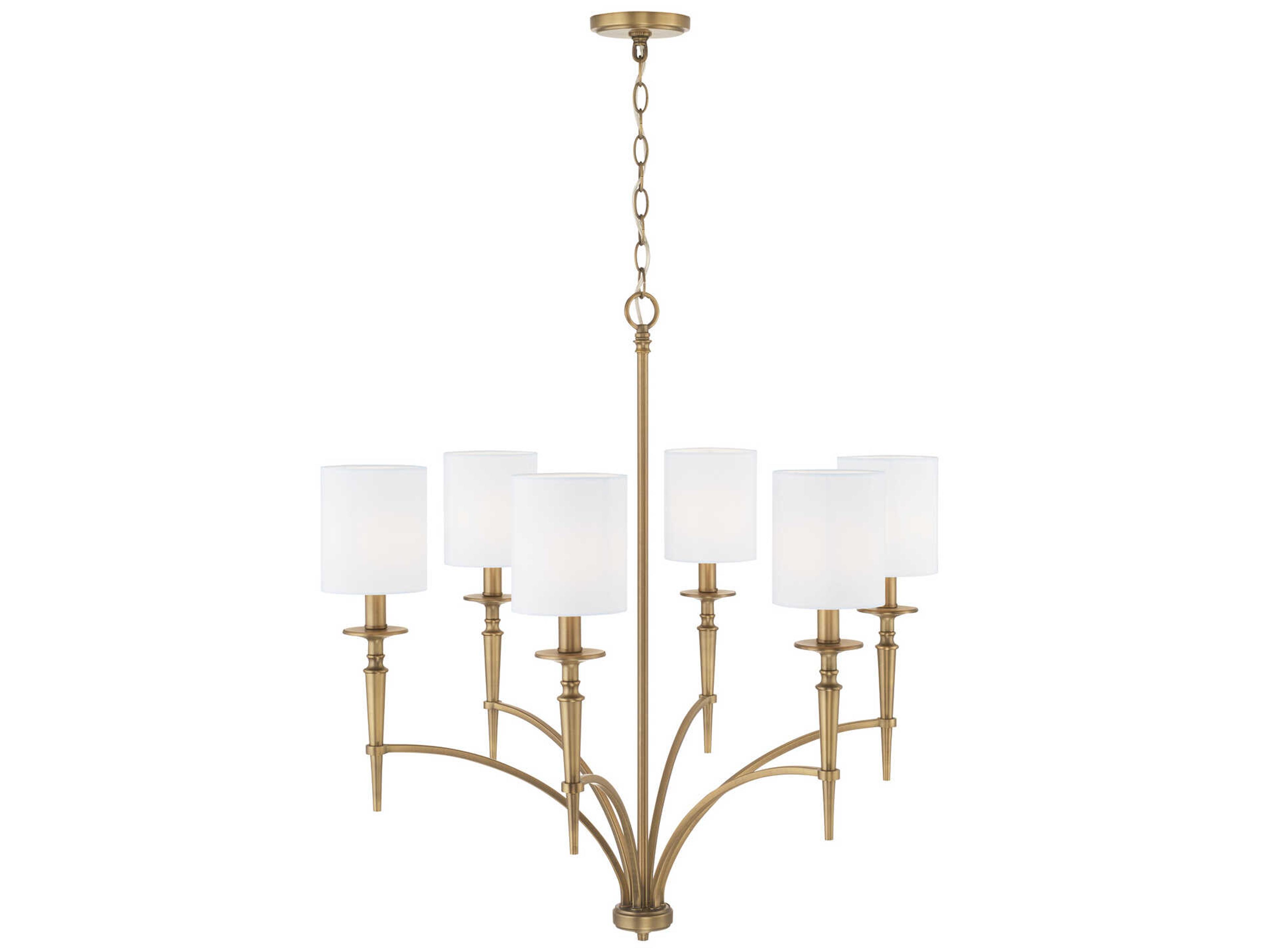 Capital Lighting Abbie 6-Light Aged Brass Candelabra Cylinder Chandelier