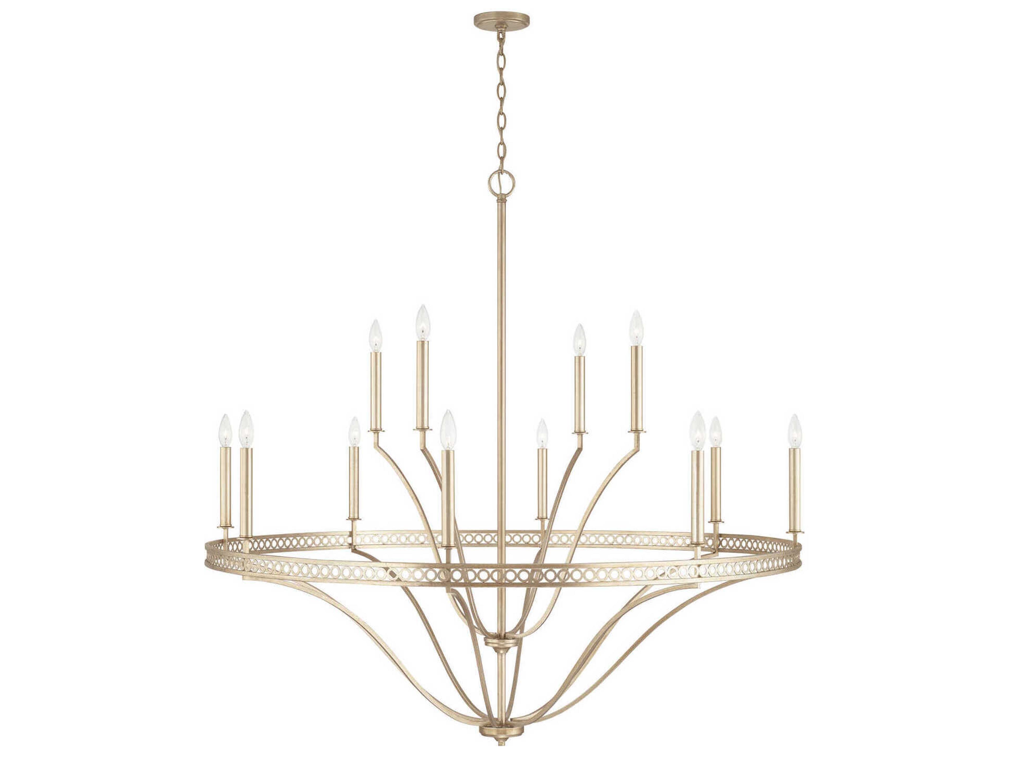 Capital Lighting Isabella 12-Light Winter Gold Candelabra Chandelier