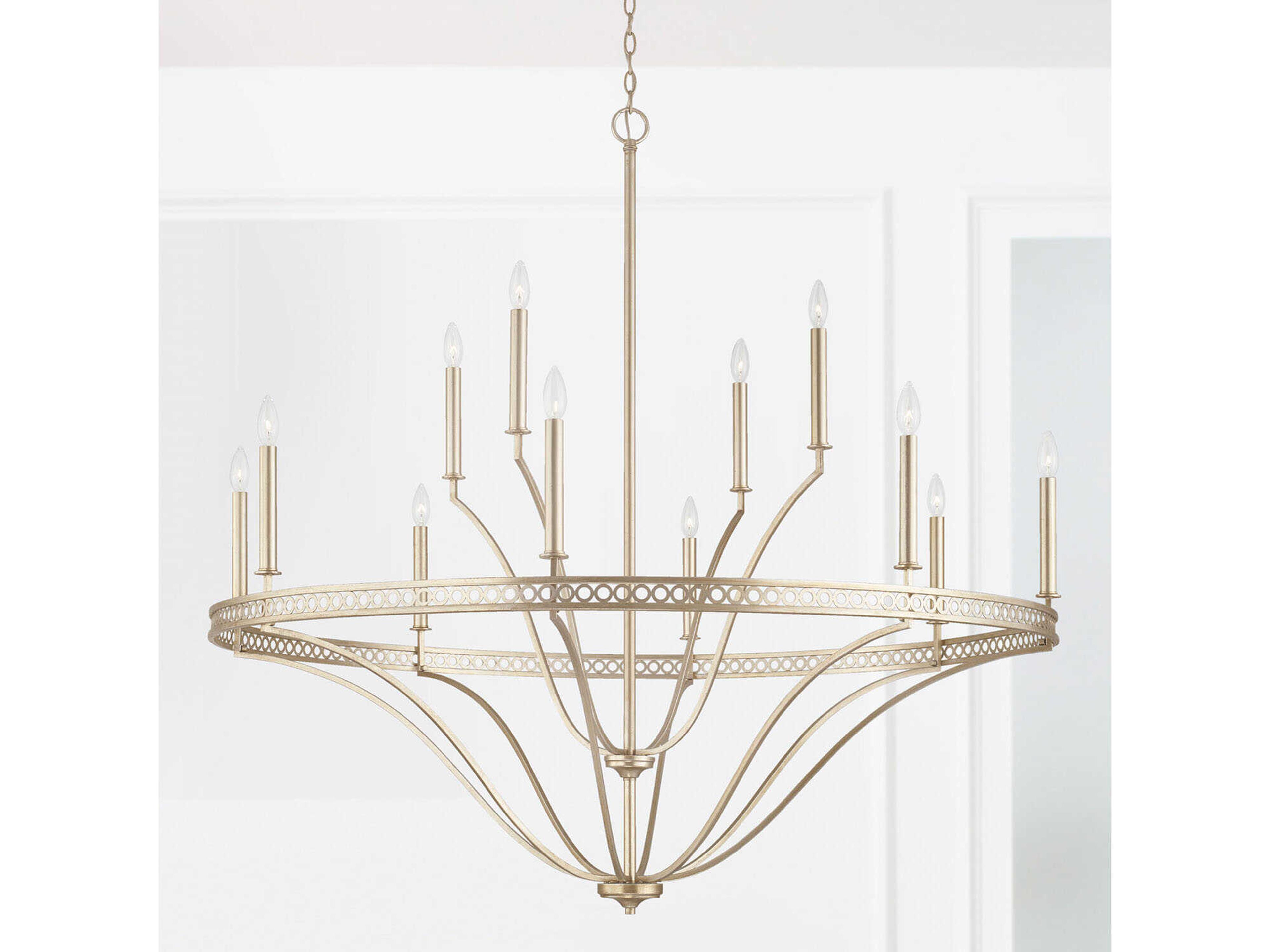 Capital Lighting Isabella 12-Light Winter Gold Candelabra Chandelier
