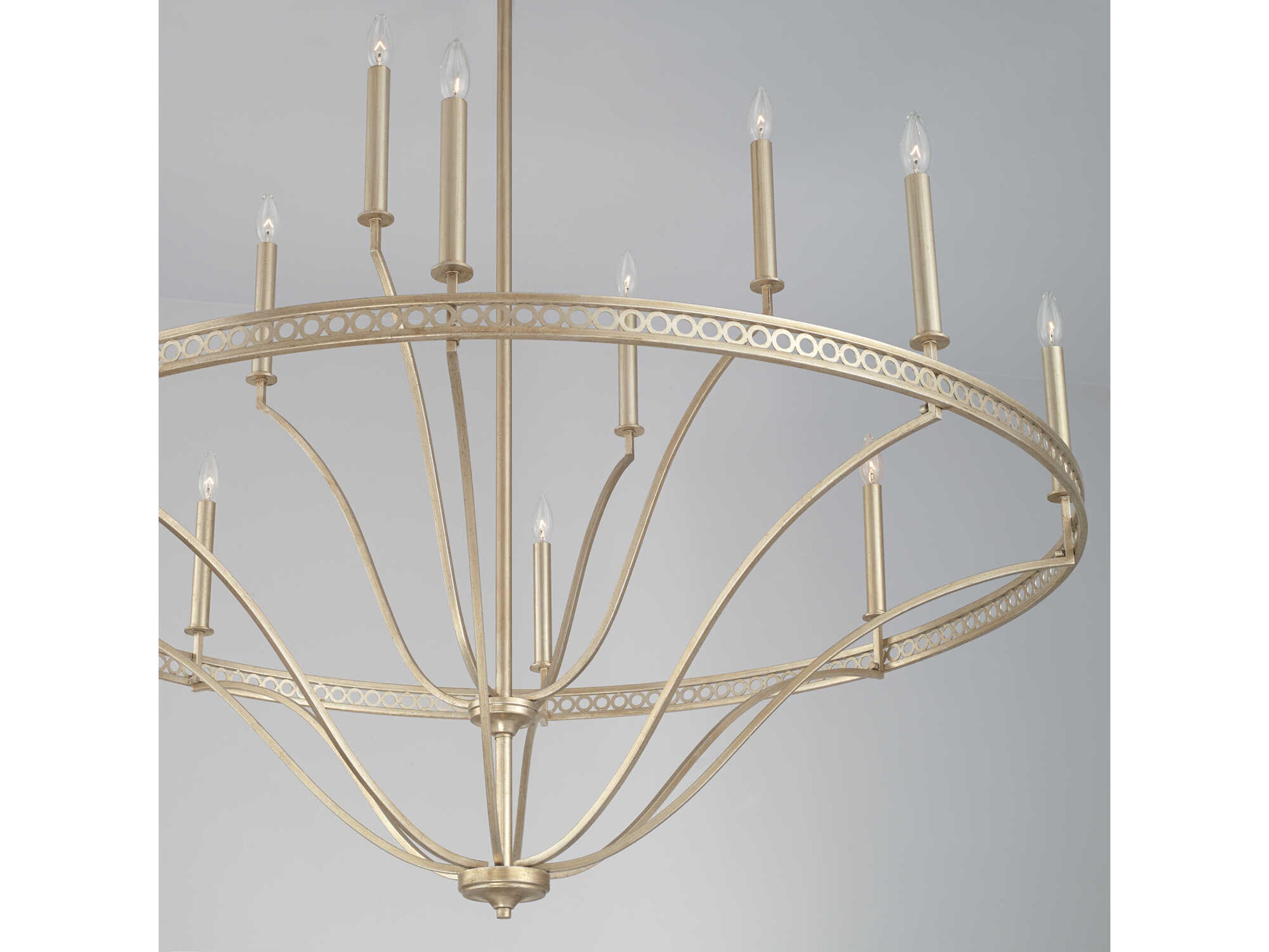Capital Lighting Isabella 12-Light Winter Gold Candelabra Chandelier